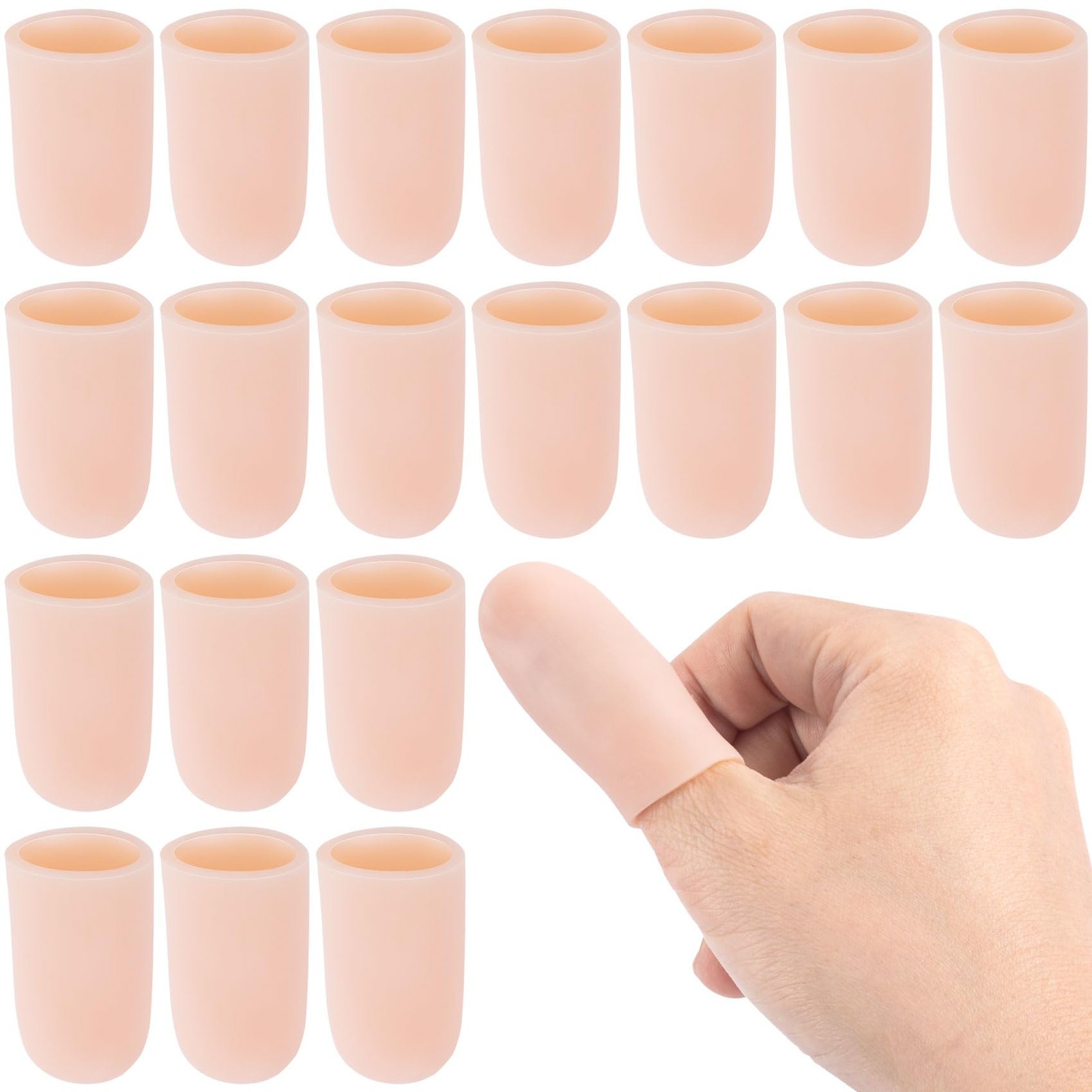 20 PCS Gel Finger Sleeve Protectors, Silicone Clear Finger Support, Finger Sl…