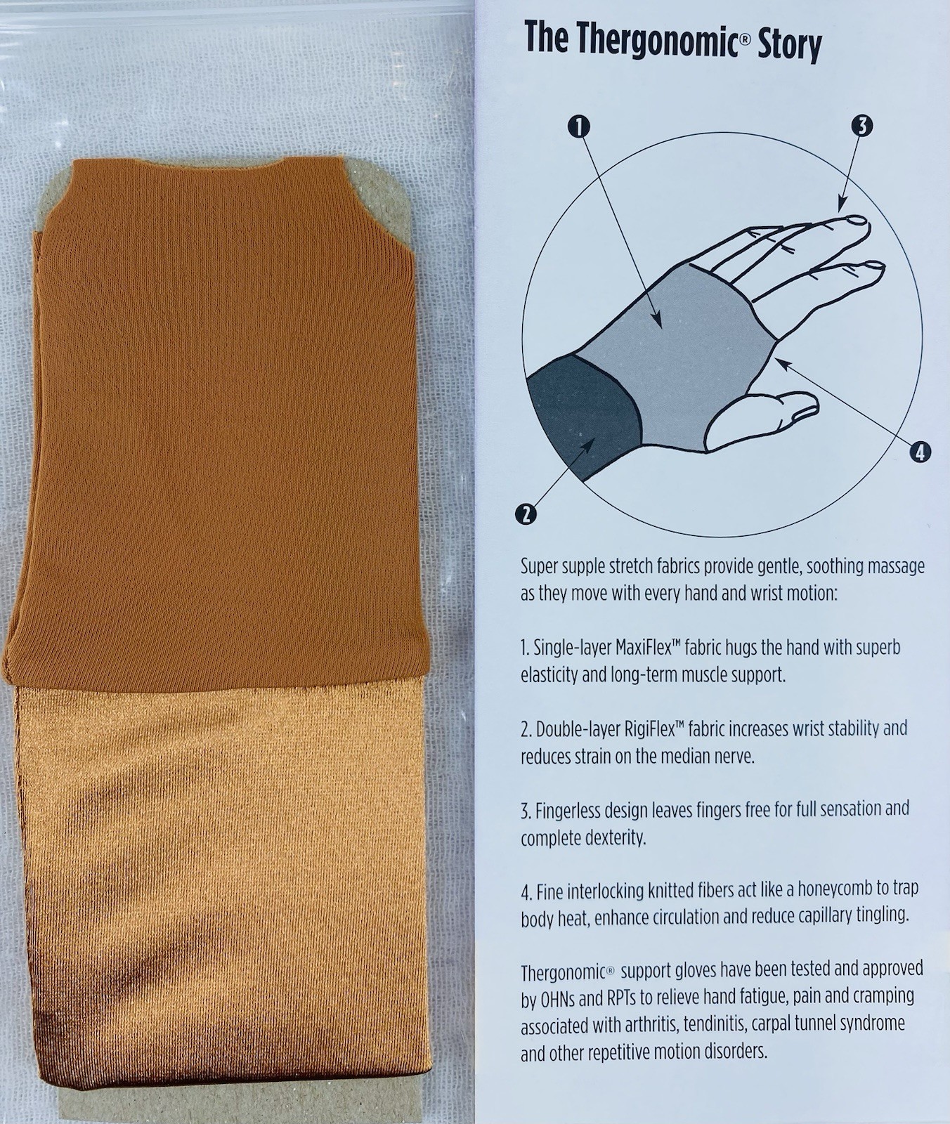 CONNEXIONS Thergonomic Hand-Aids Support Glove – 1 Glove SZ. Medium