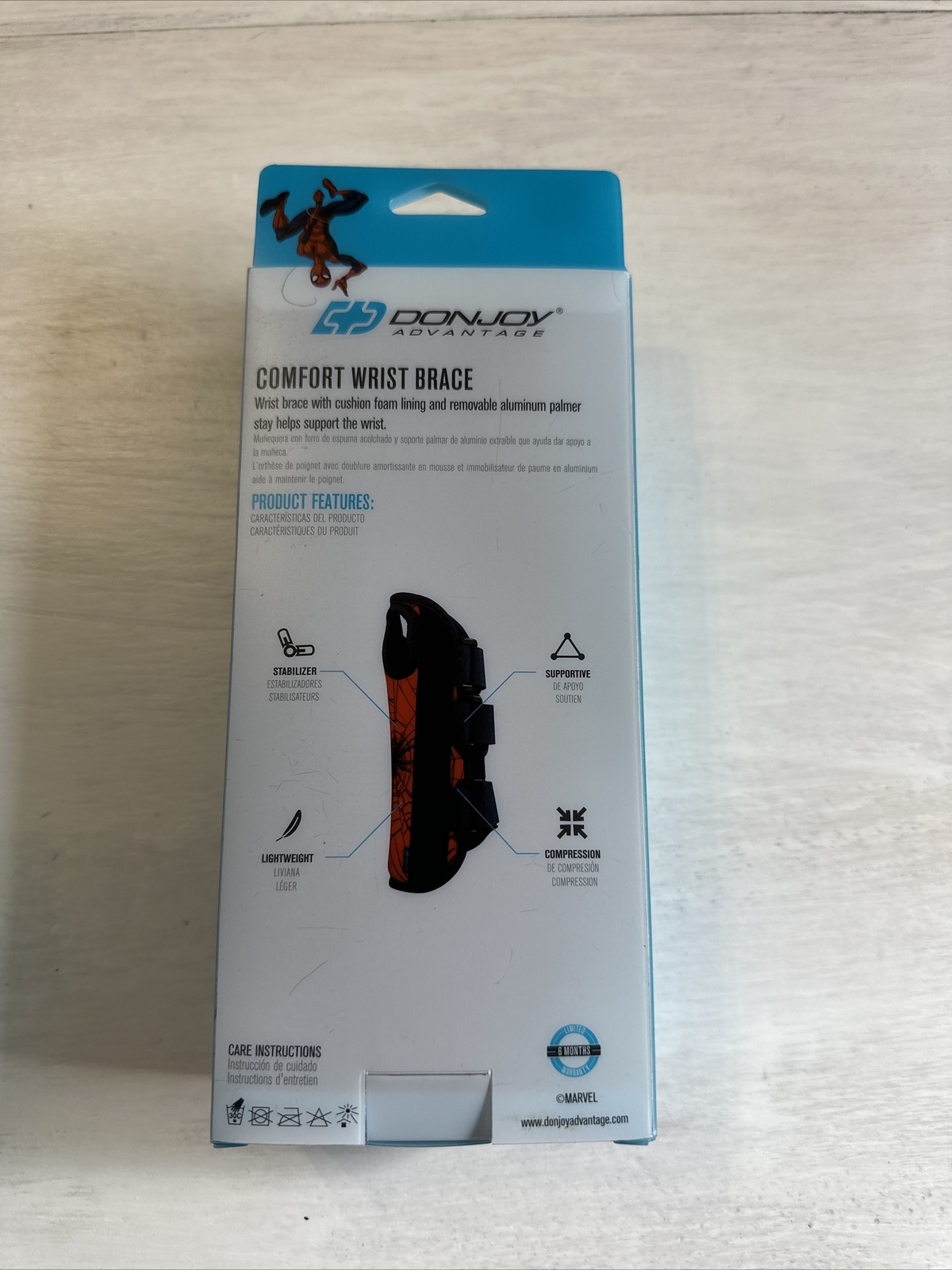 Spider Man Marvel Youth LEFT Moderate Comfort Wrist Brace Donjoy Advantage