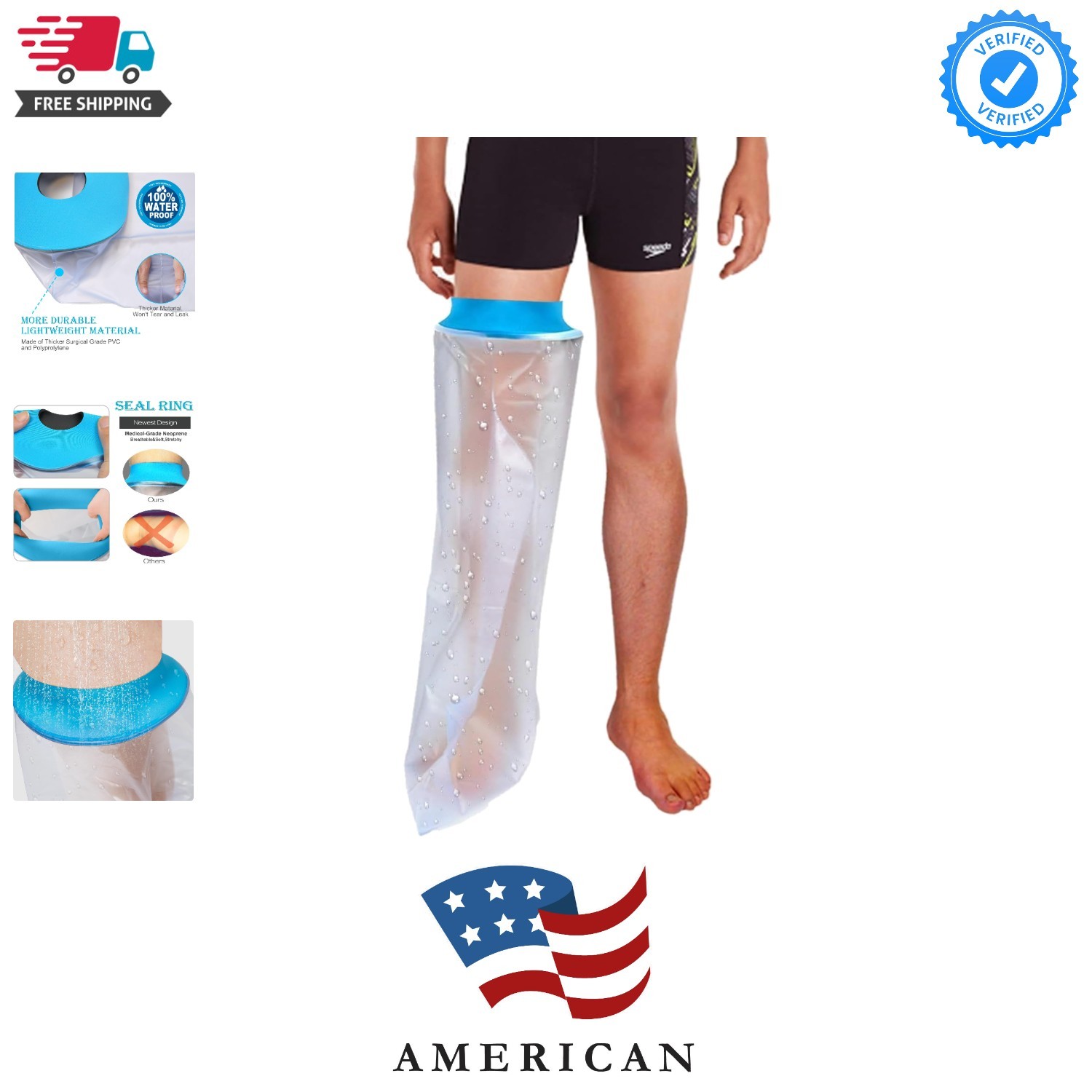 Leg Cast Covers for Shower Adult,Waterproof Long Leg Cast Protector for Showe…