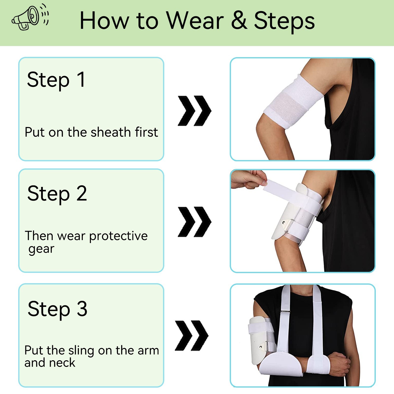 Humeral Fracture Brace,Adjustable Upper Arm Sling for Broken Humerus