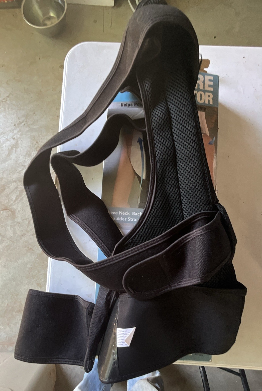 Total Vision Adjustable Posture Corrector Back & Shoulder Support XL Black