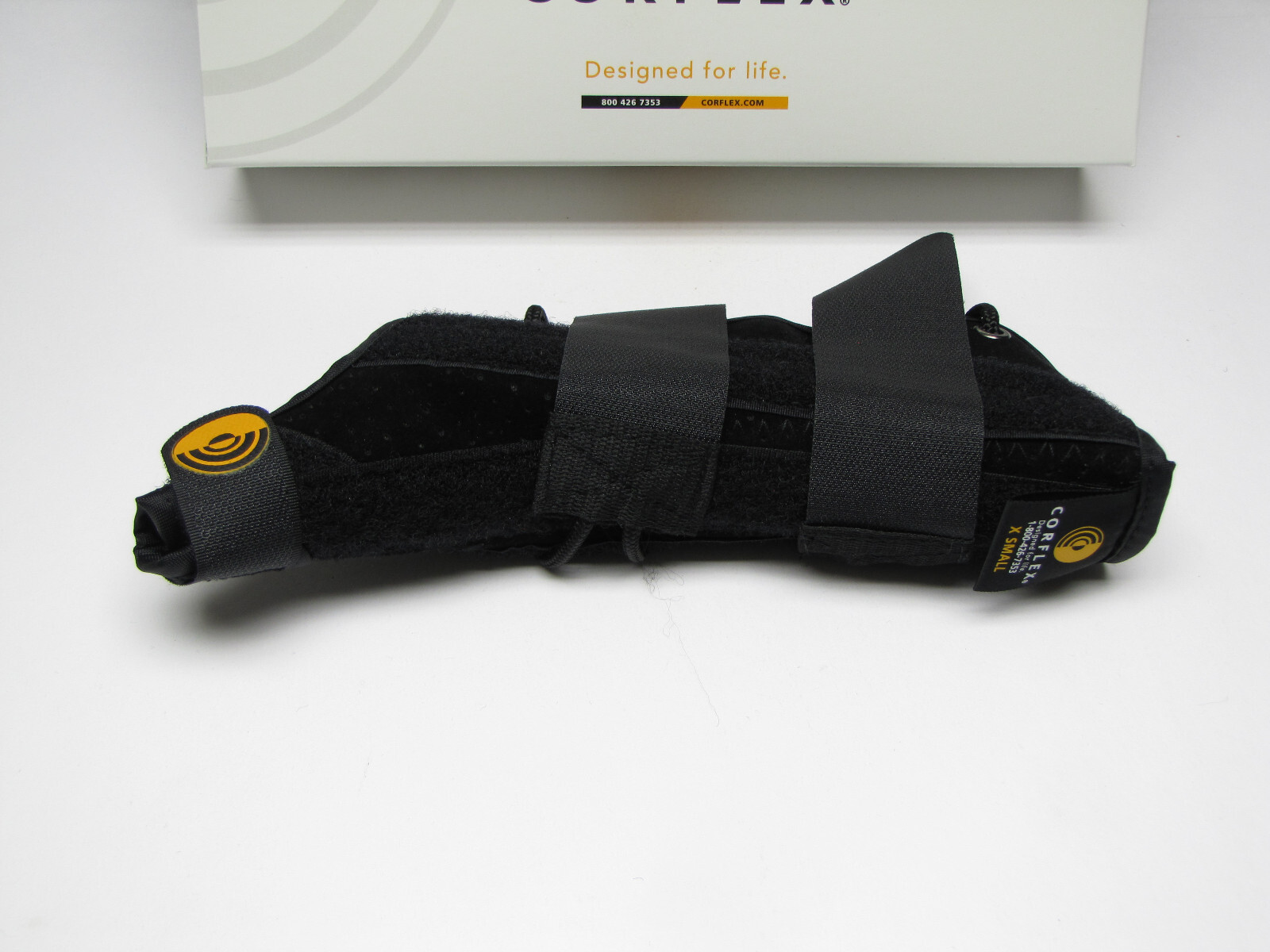 Corflex 8″ Suede Wrist Lacer Splint Brace Support w Abducted Thumb Right X-Small