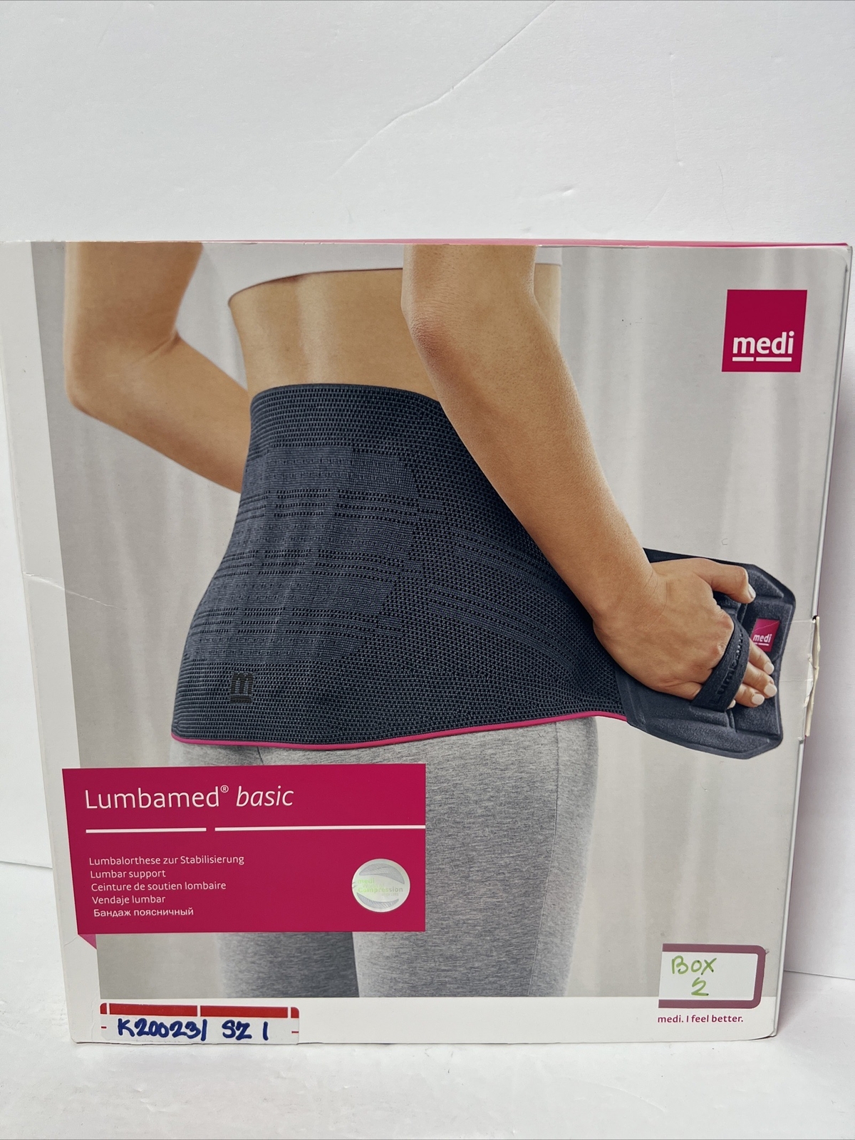 Back Brace Medi Lumbamed Men’s Size 1 Silver