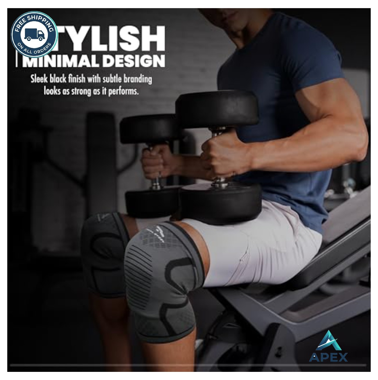 Knee Compression Sleeve Pair for Running Pain Relief Meniscus Support Men Women