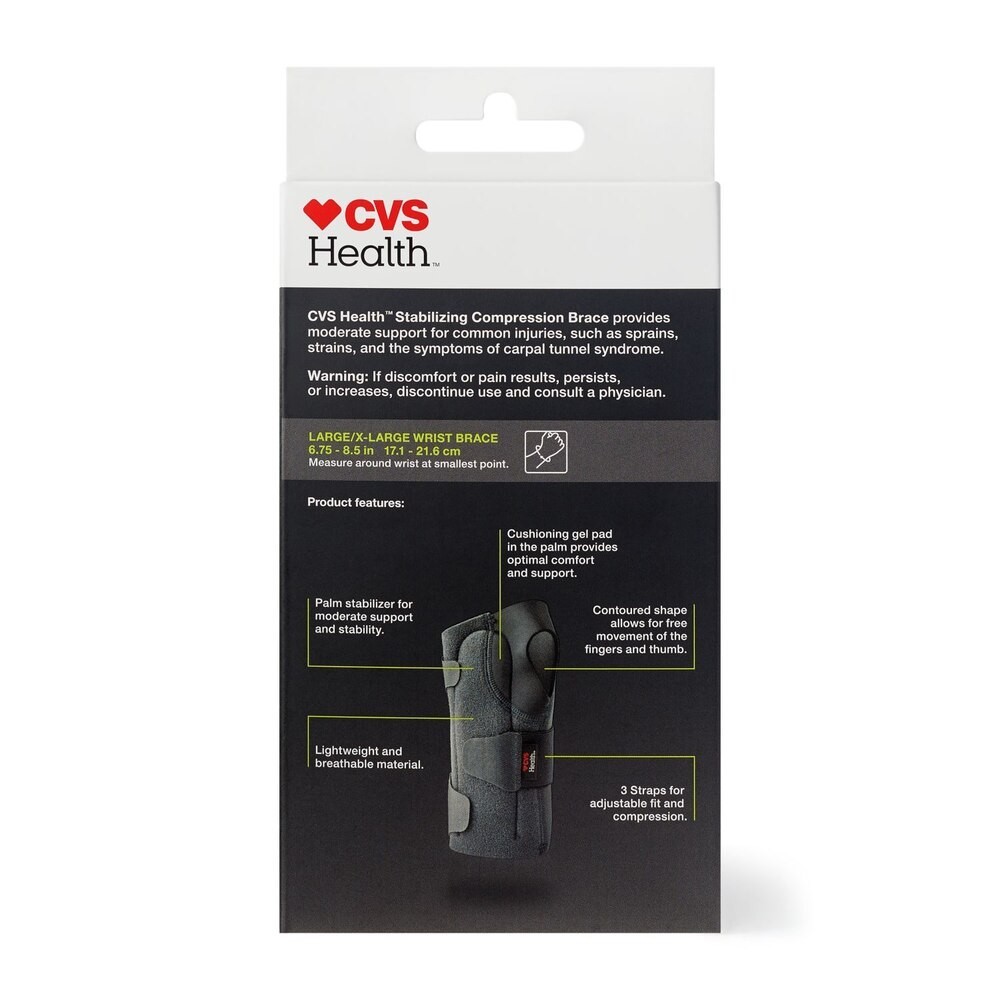 CVS Health Left Wrist Stabilizing Compression Brace LG/XL