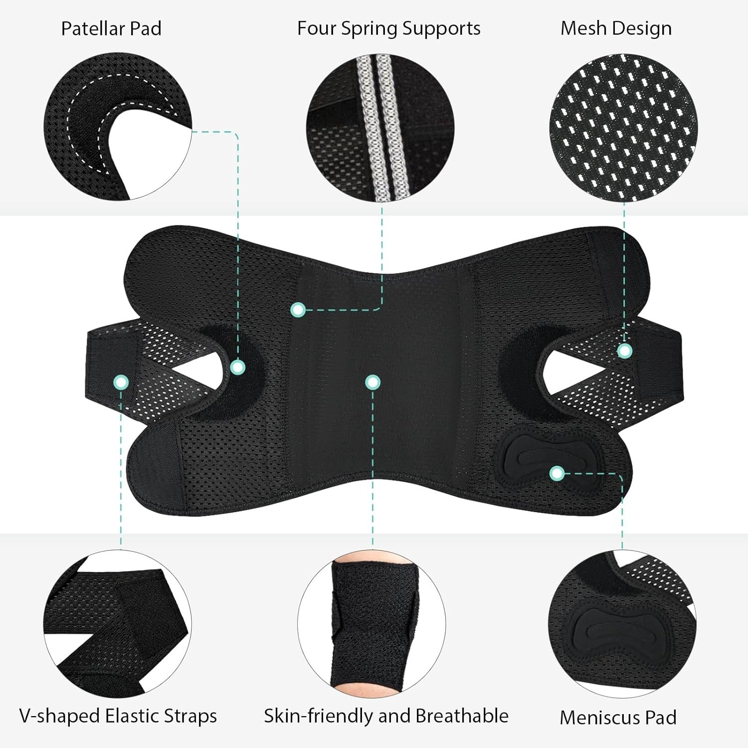 Knee Brace for Women & Men Breathable Compression Knee Support with Side Stab…