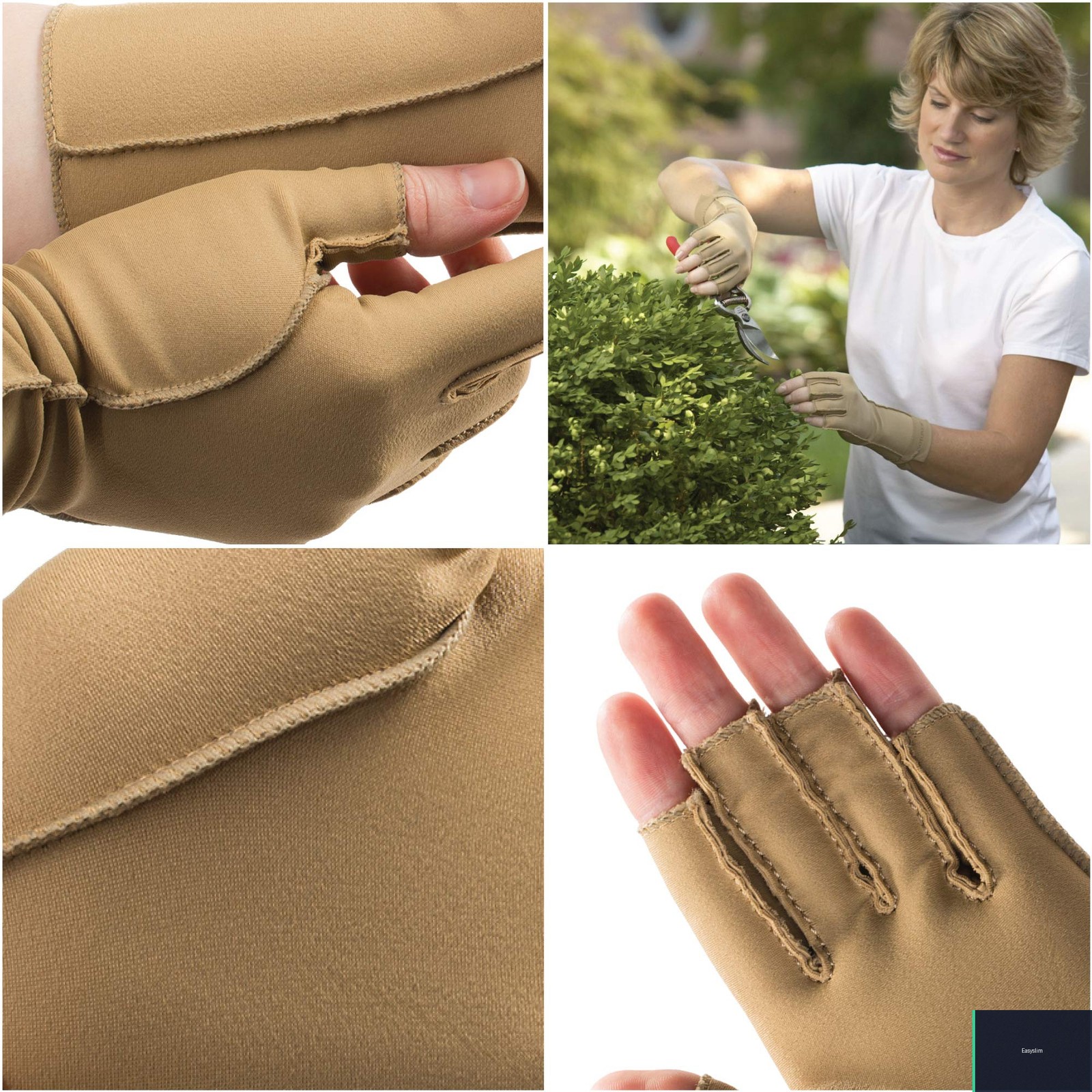 Therapeutic Compression Gloves Right Hand Large Open Finger Latex Free