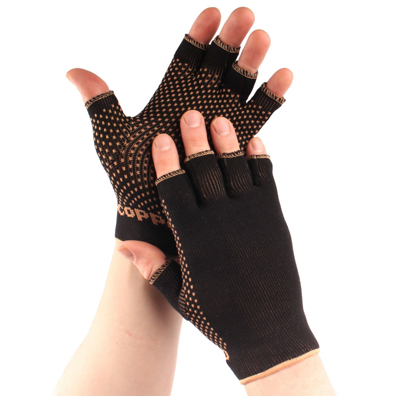 Copper D – Copper Compression Gloves – Rayon Charcoal and Copper Infused