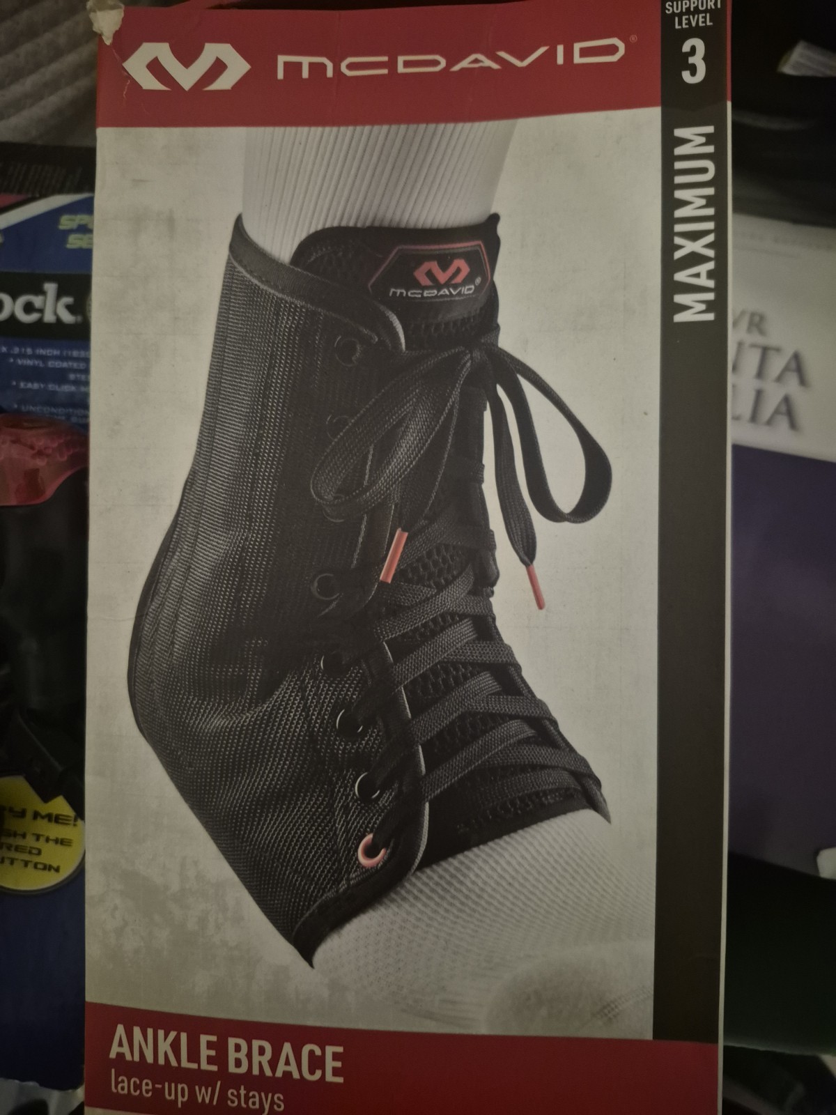 McDavid Lightweight Ankle Brace Lace Up With Stays Maximum Support Level 3 Large