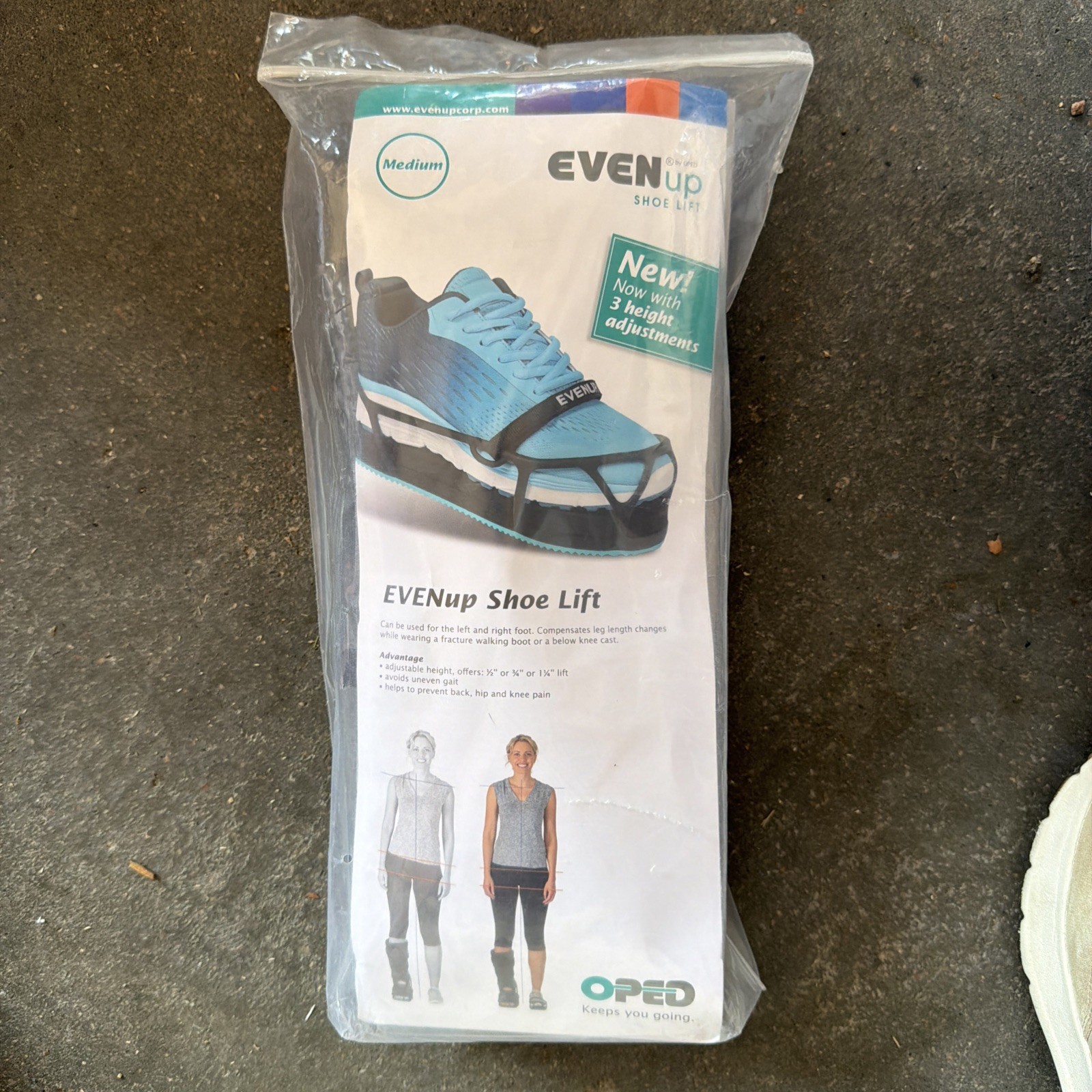 EvenUp Shoe Lift Balancer Leveler Size M Medium Men 8.5-10.5 Womens 9-11 Even Up