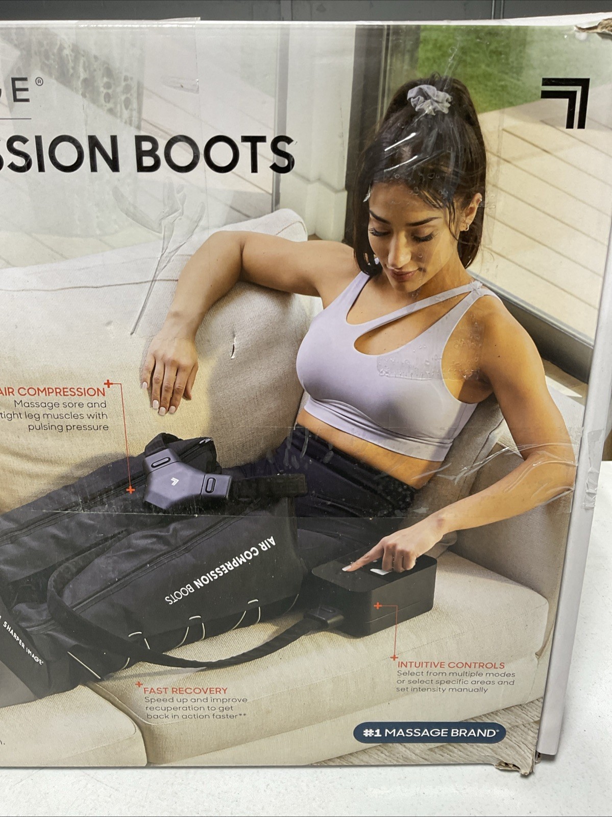 SHARPER IMAGE AIR COMPRESSION Flex BOOTS Small/Medium blue