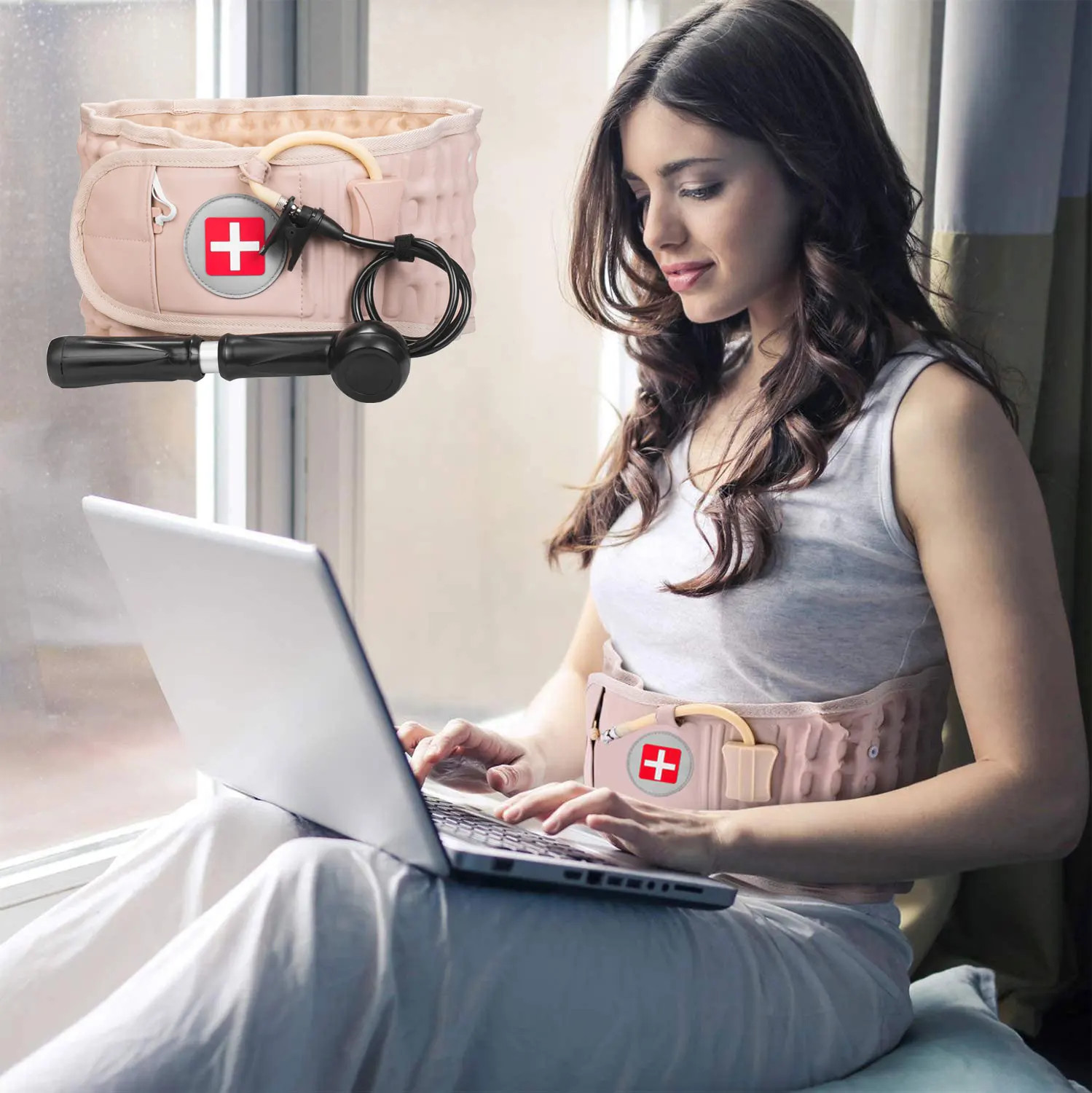 Adjustable Spinal Decompression Brace for Osteoporosis and Scoliosis Support