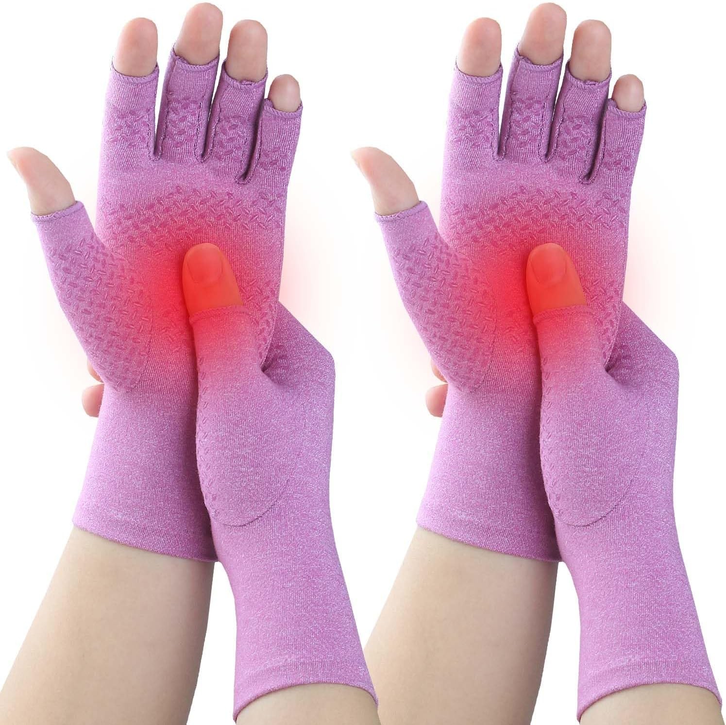 4 Pair Compression Gloves for Carpal Tunnel Pain Fingerless Arthritis Hand Glove