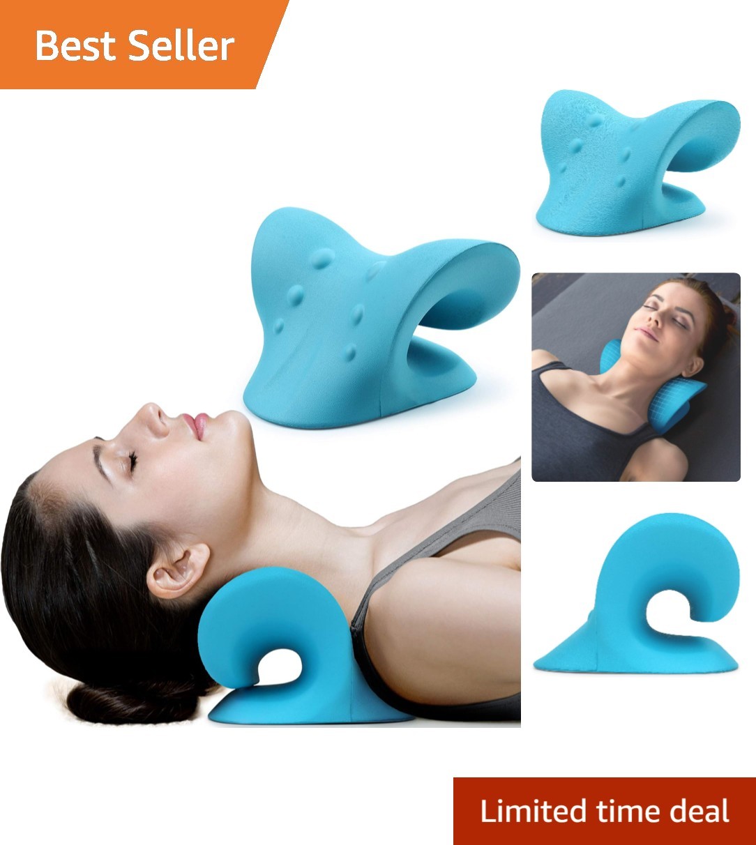 Blue Cervical Traction Device – Ergonomic Support for Neck Pain and TMJ Relief
