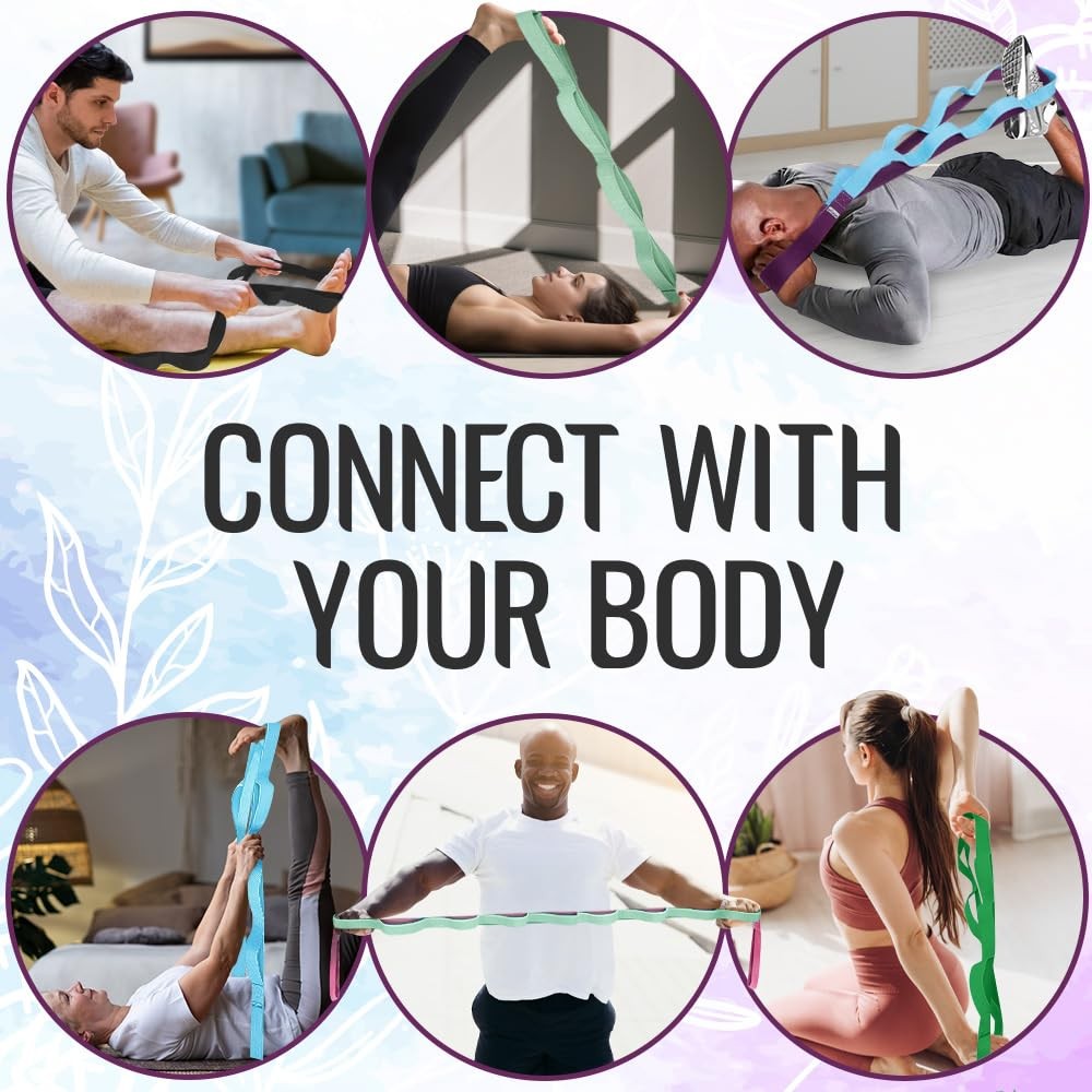 TECEUM Stretching Strap with 10 Loops for Physical Therapy and Rehab | Non-El…