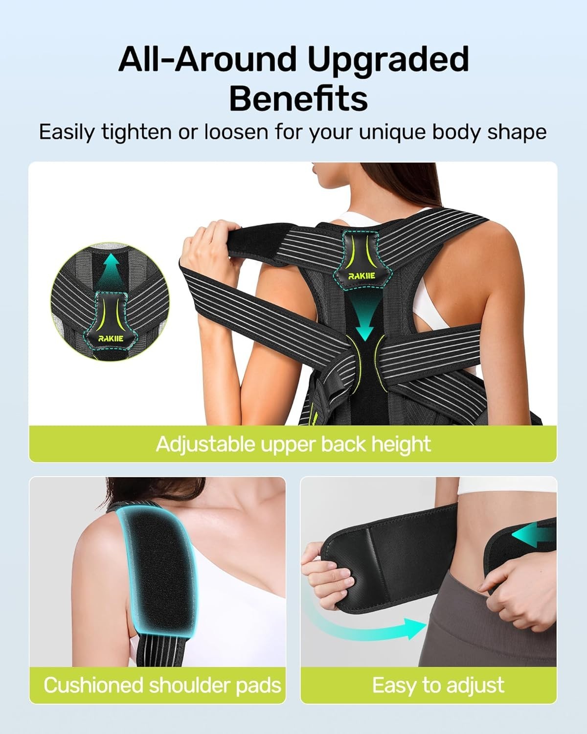 Posture Corrector with Enhanced Support – Size Medium (Upper Waist: 35.4″-41.3″)