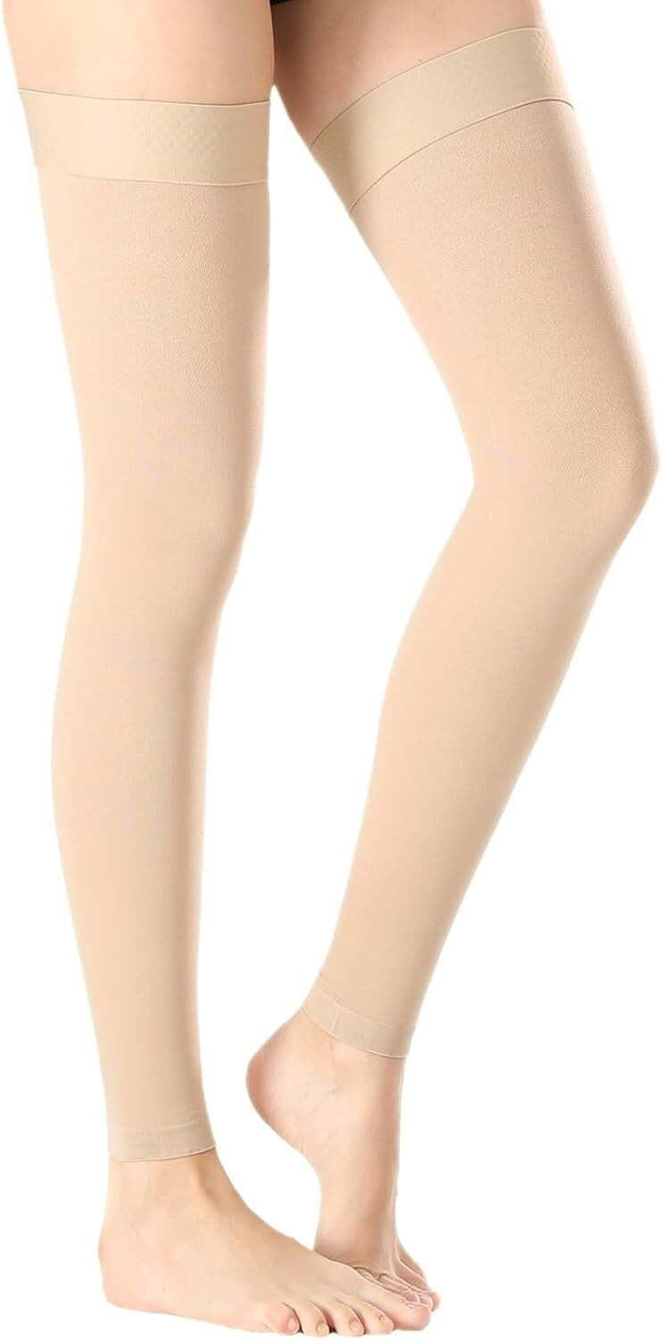 Thigh High Medical Compression Stockings for Treatment Varicose Veins Swelling