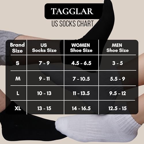 Ankle Socks for Men & Women – 78% Organic Cotton, Moisture Wicking, 9-11 White