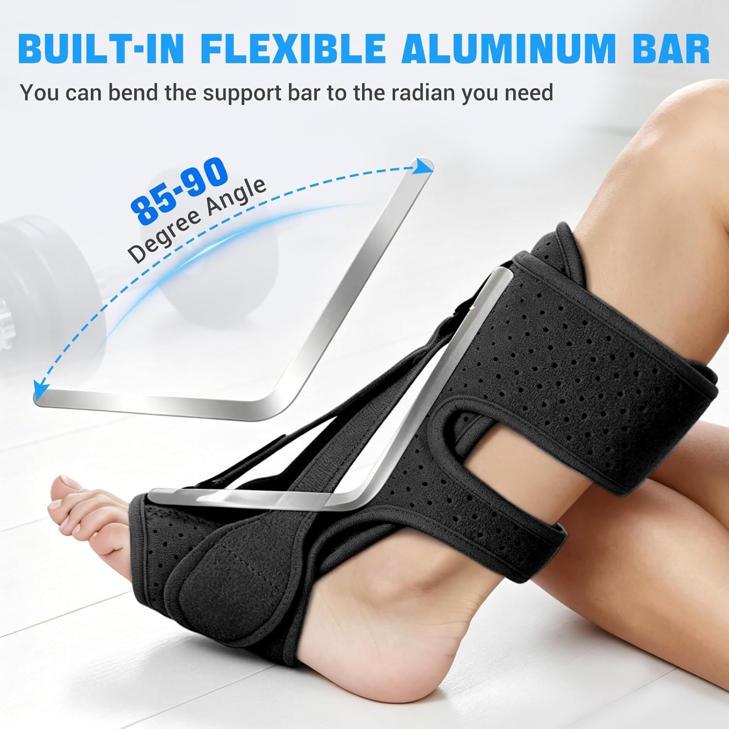 Plantar Fasciitis Night Support Brace, Three Adjustable Straps, Relieves Plantar