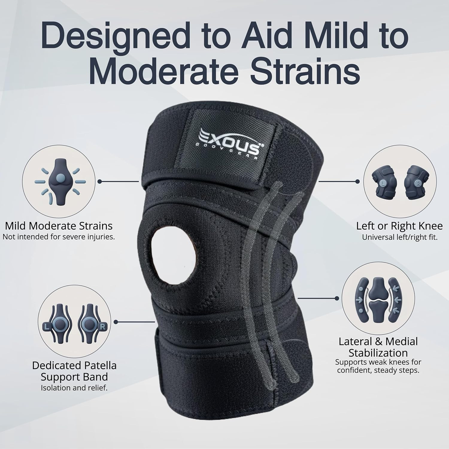 Adjustable Knee Brace Meniscus Tear ACL MCL Arthritis Pain Patella Stabilizer Me
