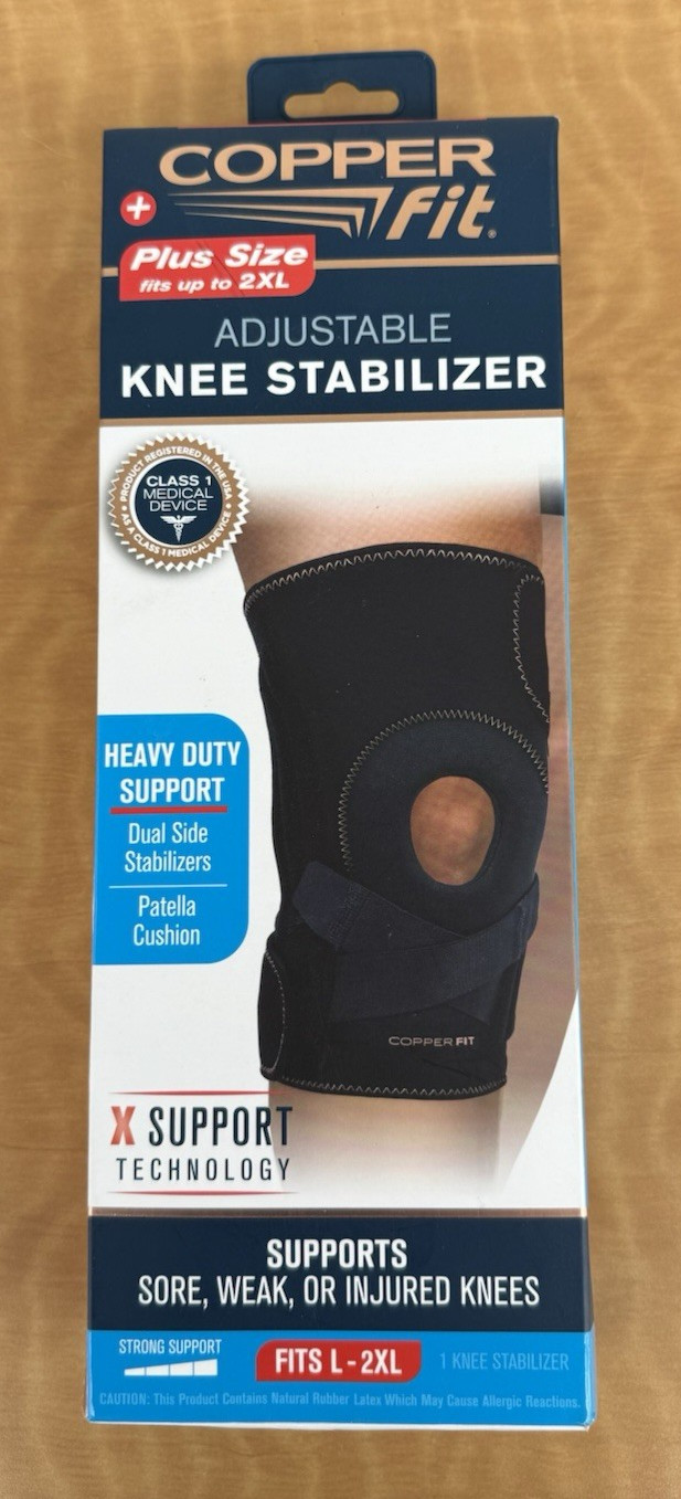 Copper Fit Adjustable Knee Stabilizer Heavy Duty Support – L/2XL