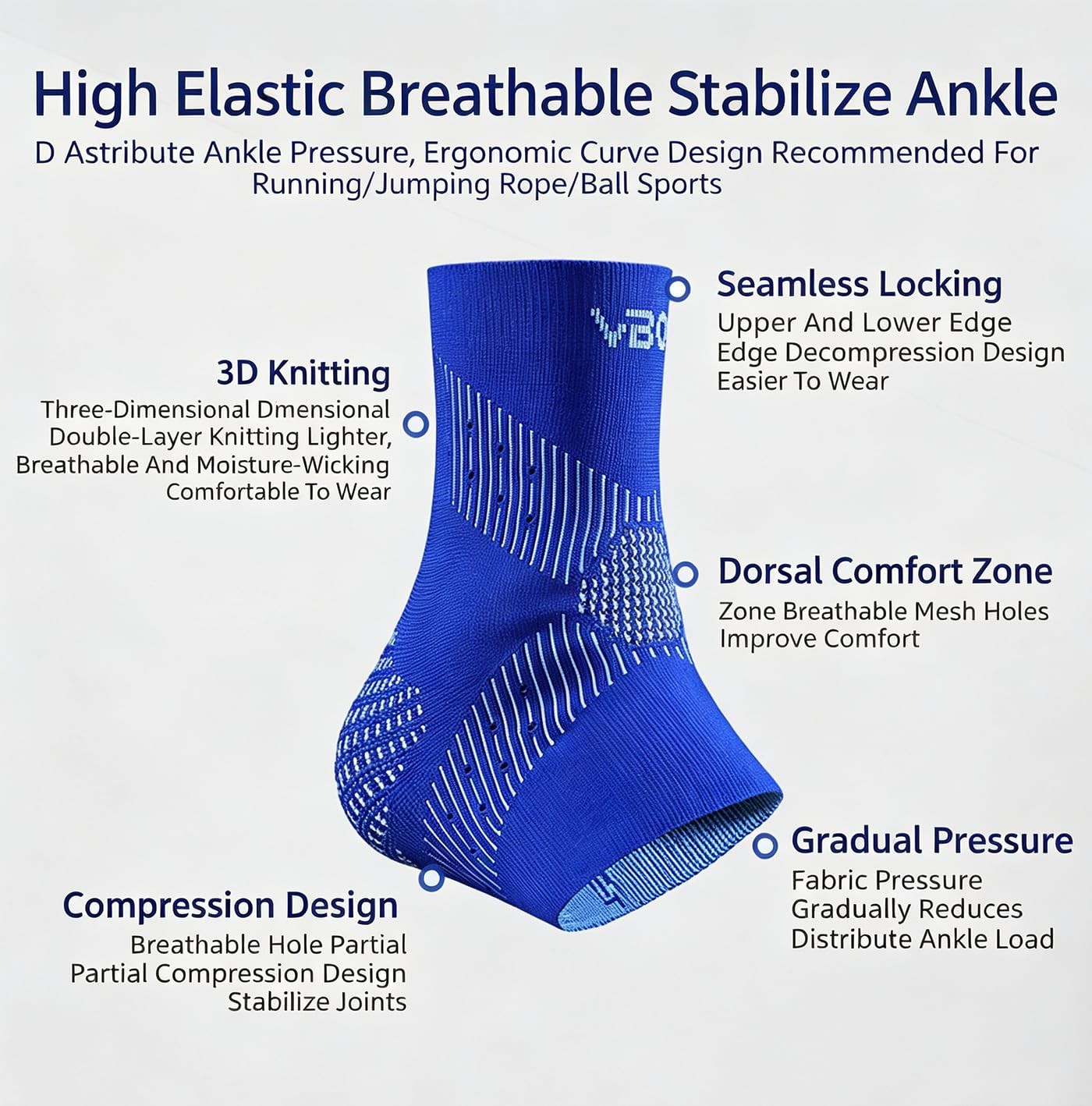 Ankle Braces for Men & Women, 2 pcs Ankle Compression Sleeve Ankle Sleeve Com…