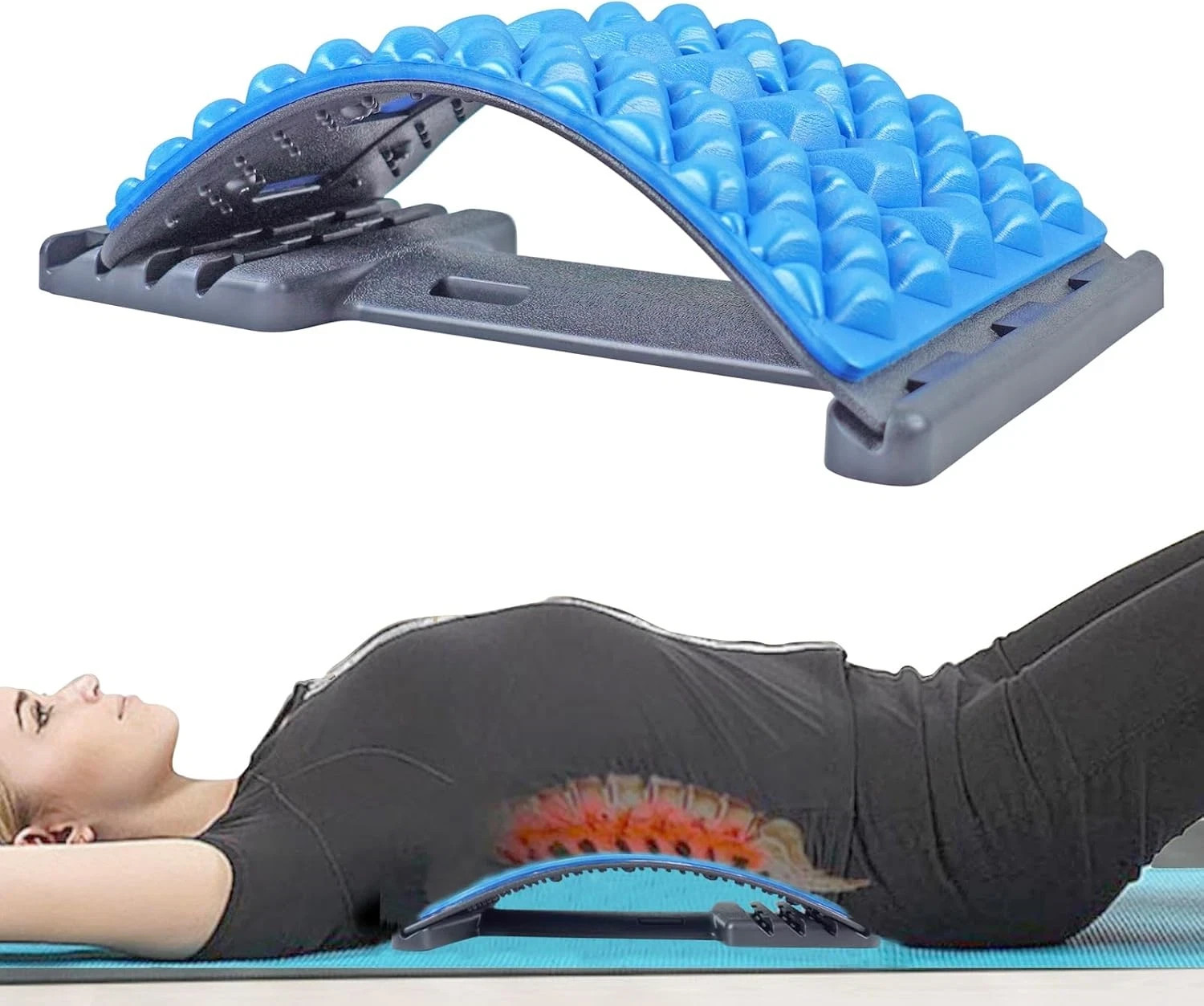 Back Stretcher for Lower Back Pain Relief – 4 Level Adjustable Spine Decompressi