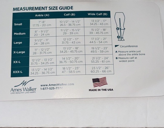 Lot of Ames Walker 20-30 mmHg Closed Toe Compression Medical Knee High XL Beige