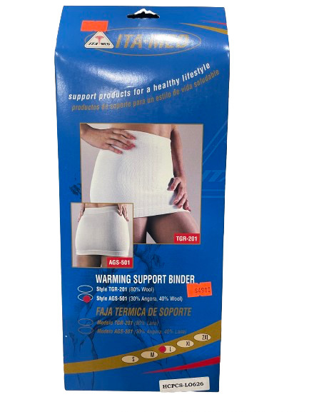 BRAND NEW – ITA-MED ABDOMINAL WARMING SUPPORT BINDER.