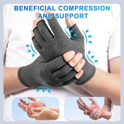DRNAIETY 2 Pairs Arthritis Compression Gloves- for Hand Arthritis, Carpal Tunnel