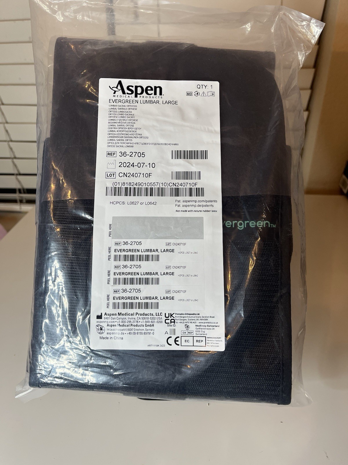 Lumbar Sacral Orthosis Sz: L Medical Products, Black. New In Bag. Reg 36-2705