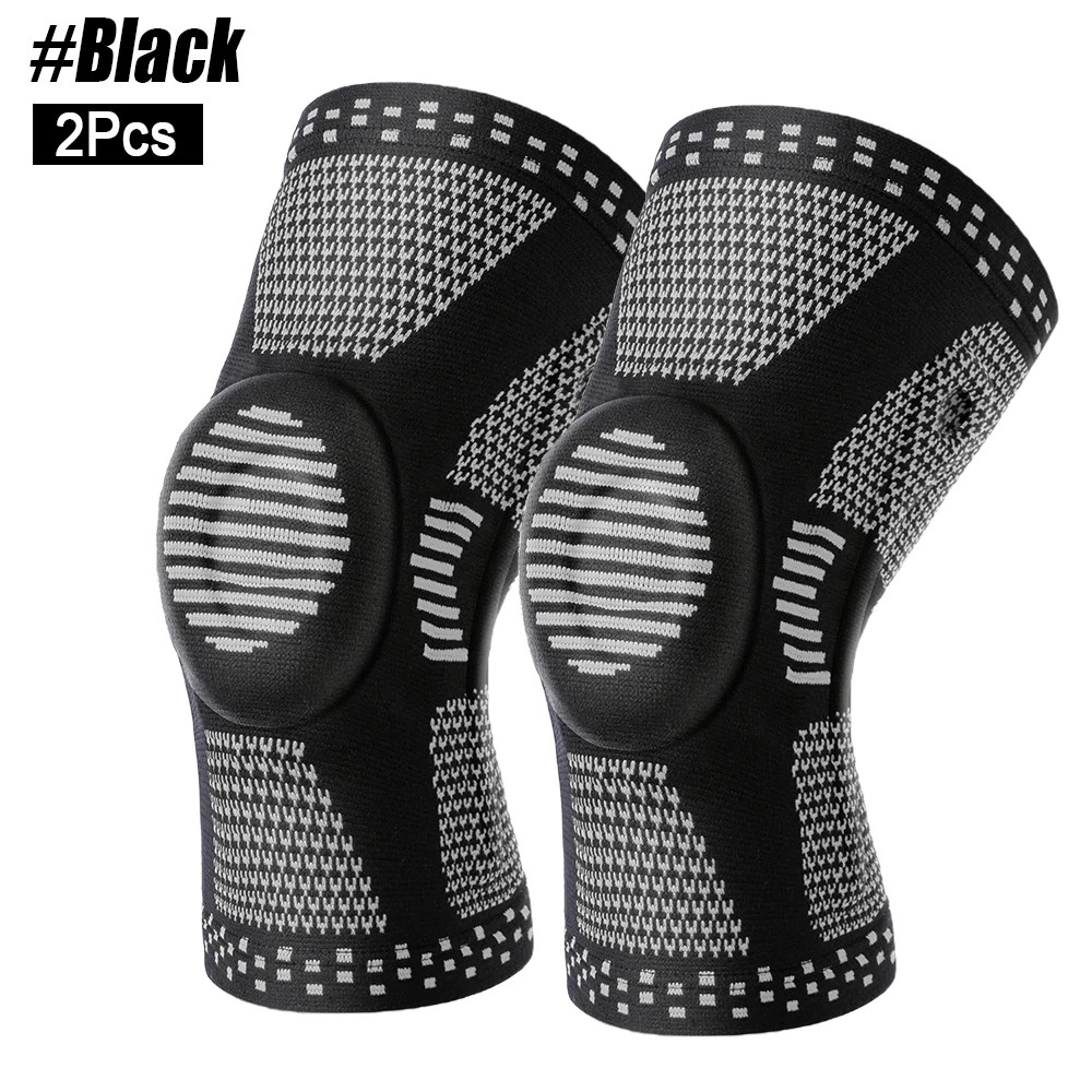 Compression Knee Brace Support Sleeve Patella Stabilizer Running Sports 1-2PCS