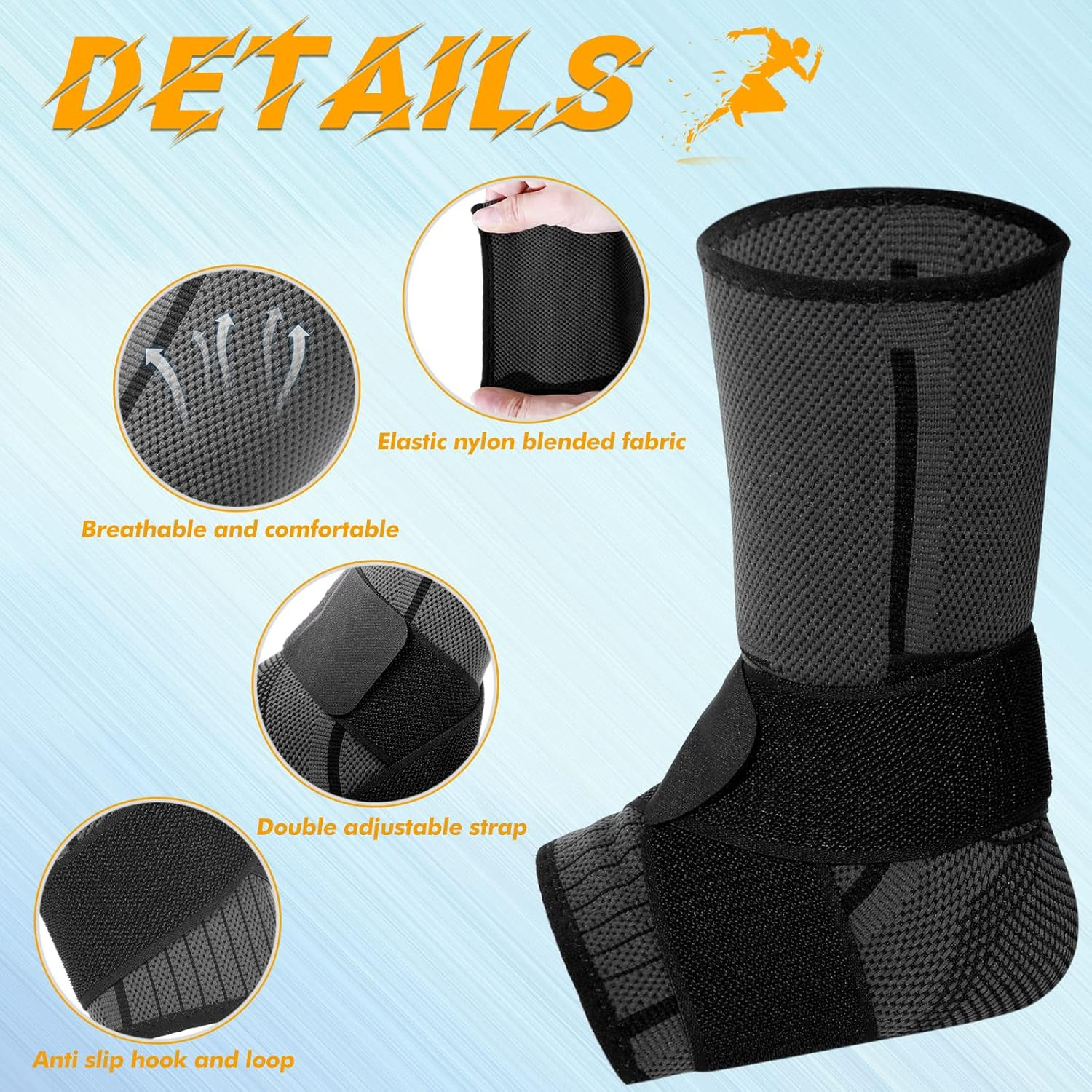 1 Pair Ankle Brace for Kids Compression Ankle Sleeves Adjustable Foot Support Br