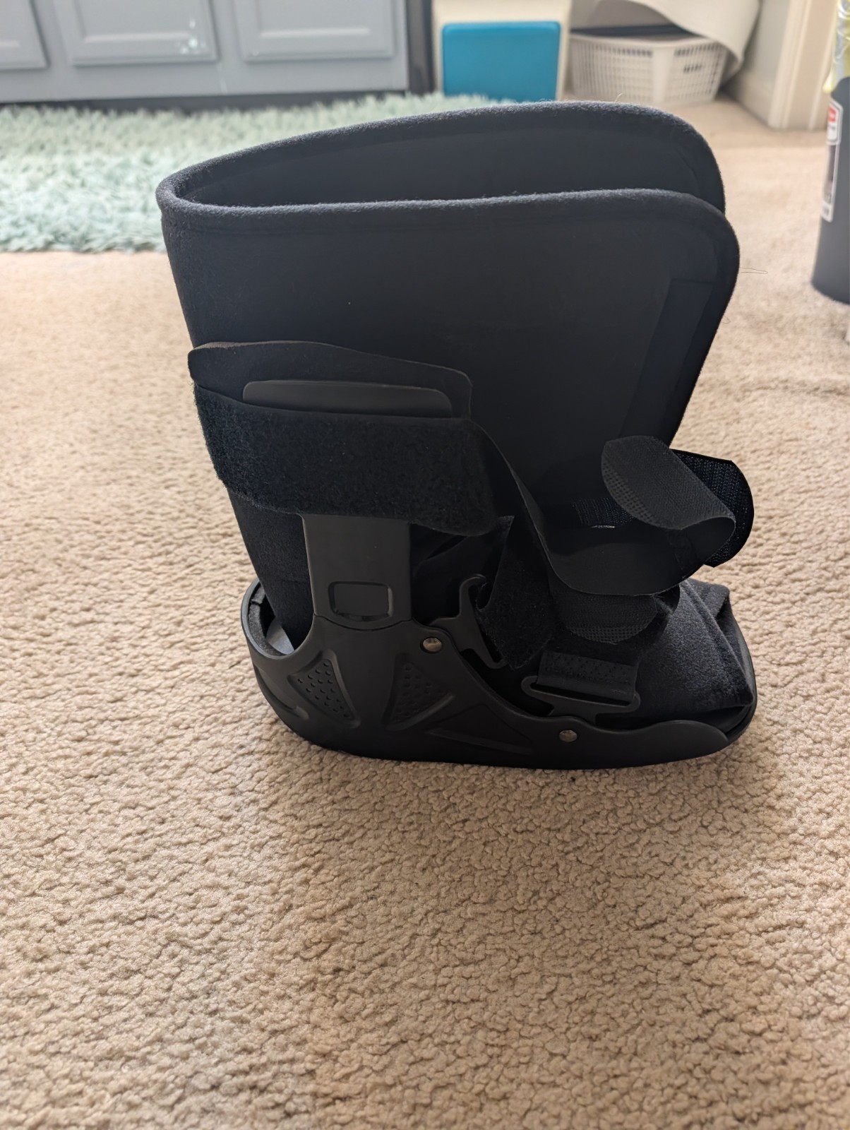 Black medical walking boot