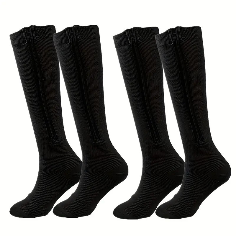 Men Zippered Compression Socks Closed Toe 20-30mmHg with Zipper Safe Protection