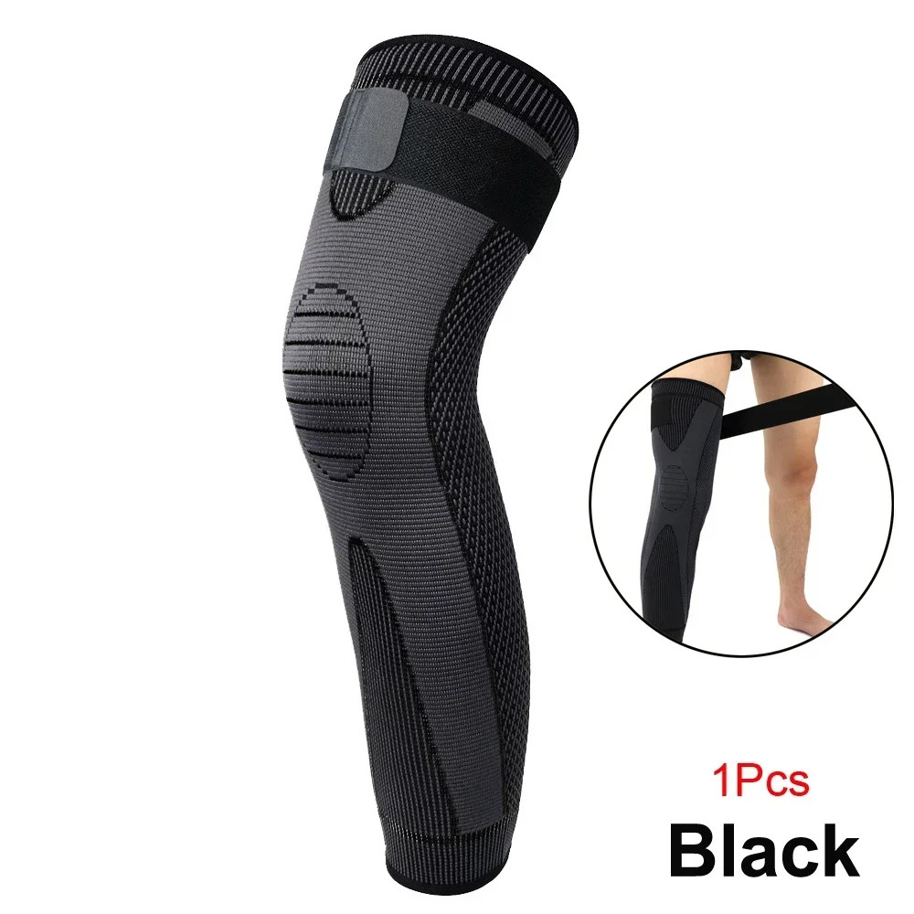 1/2Pcs Full Leg Compression Sleeve with Compression Strap for Women Men Long Leg