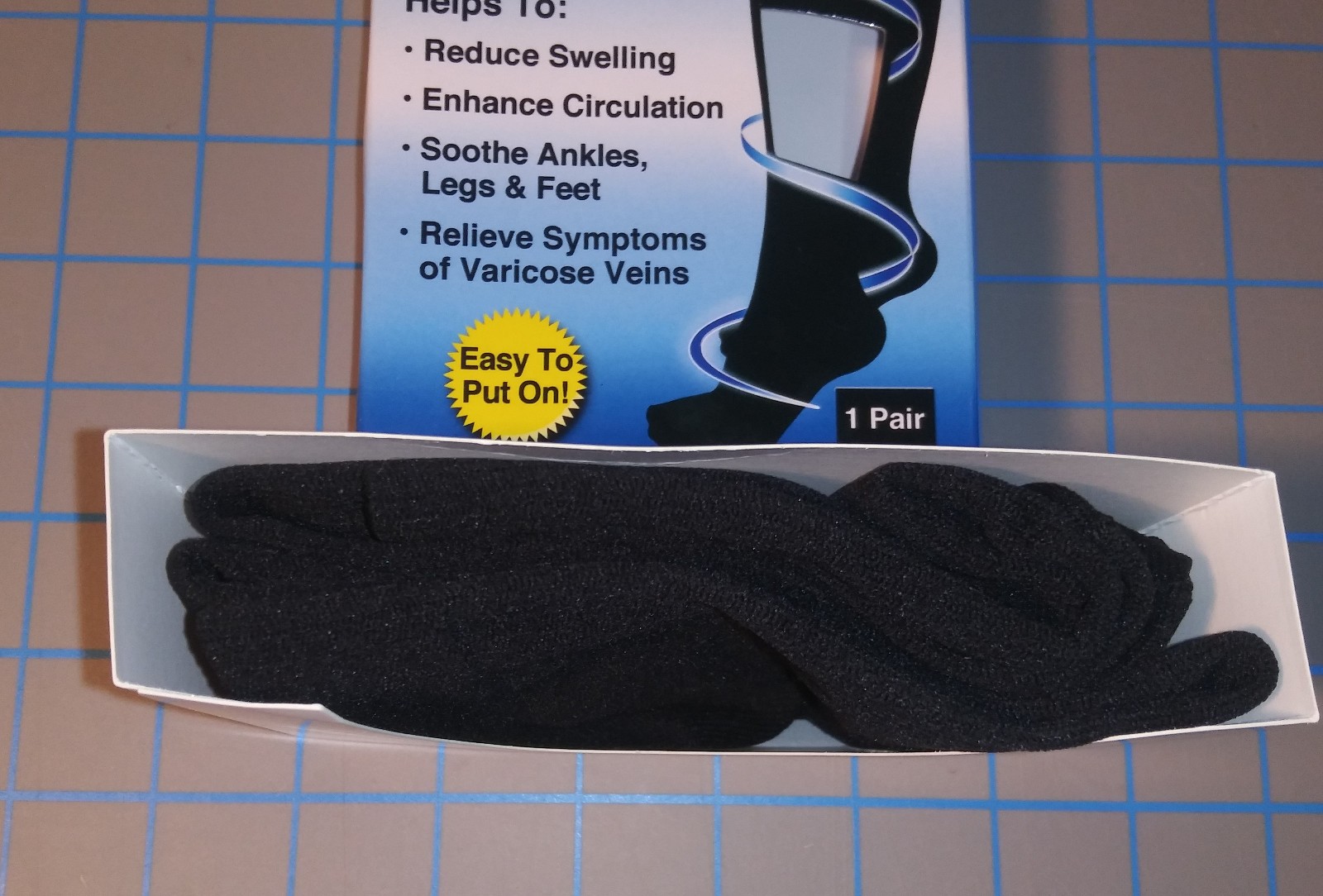 Miracle Socks Compression Socks S/M Black 1 Pair Soothing Relief 4 Legs & Feet