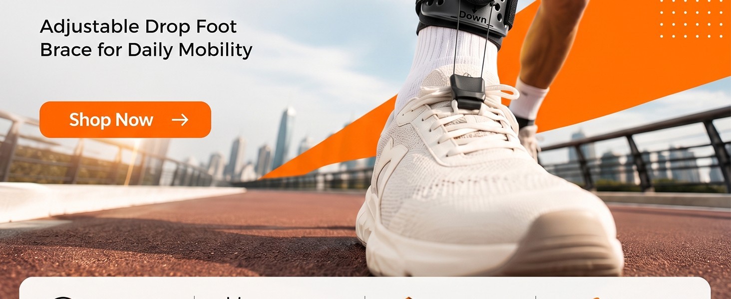 Foot Drop Brace adjustable Soft Walking Support Longer Comfort Straps Orthotics