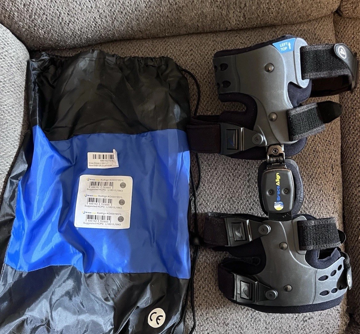 KOAlign II Osteoarthritis Unloader Adjustable knee brace for left leg