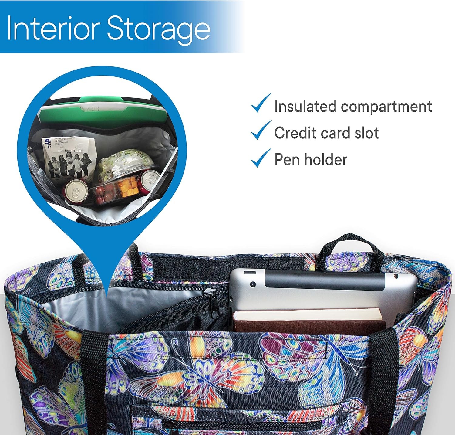 Water Resistant Walker Rollator Bag w/ Soft Cooler Compartment