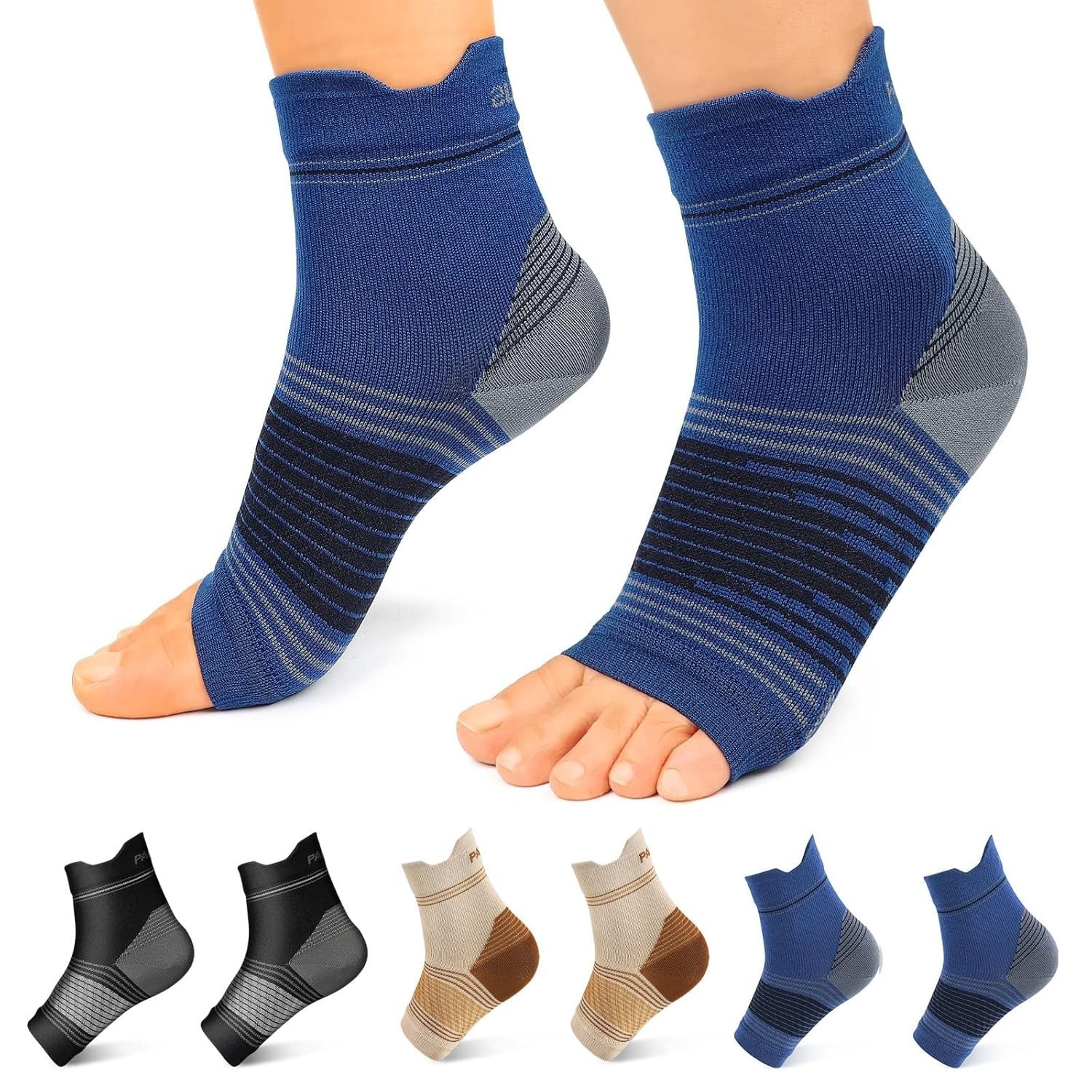 -Round Ankle Support Socks – 6 Pairs with Arch Compression for Active Living