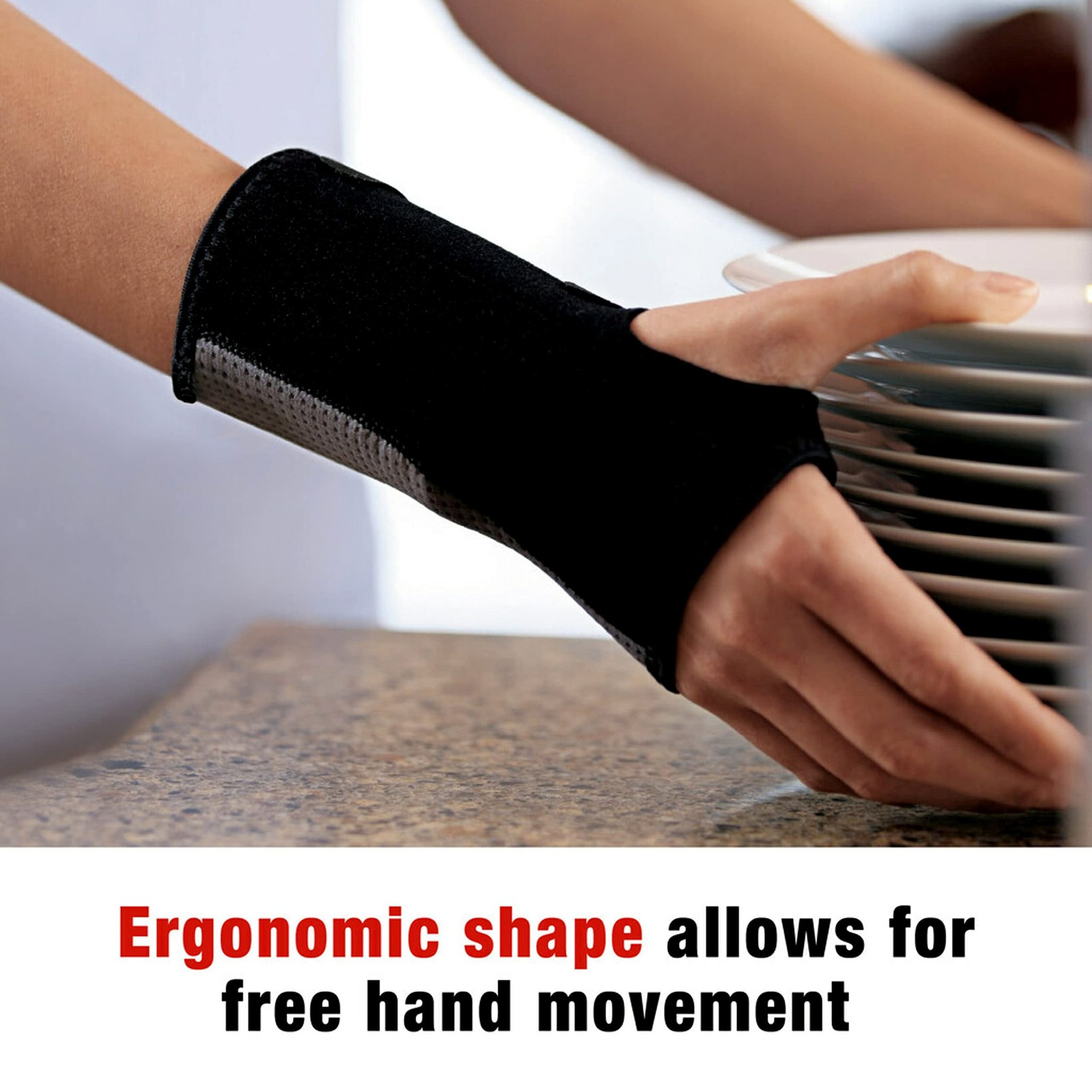ACE Brand Adjustable Reversible Splint Wrist Brace Comfortable Support Black