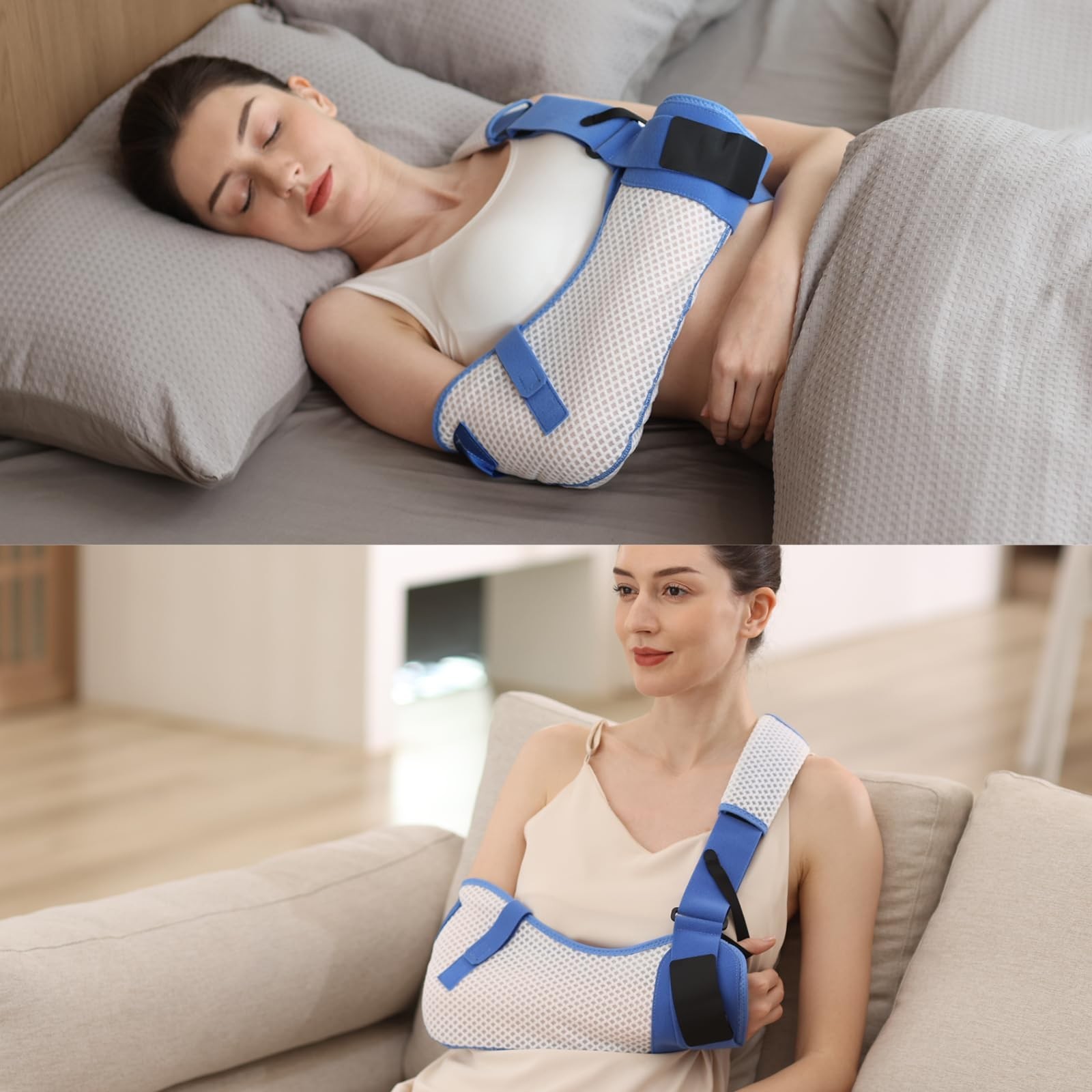 Arm Sling for Shoulder Injury with Waist Strap – Immobilizer Brace Support fo…
