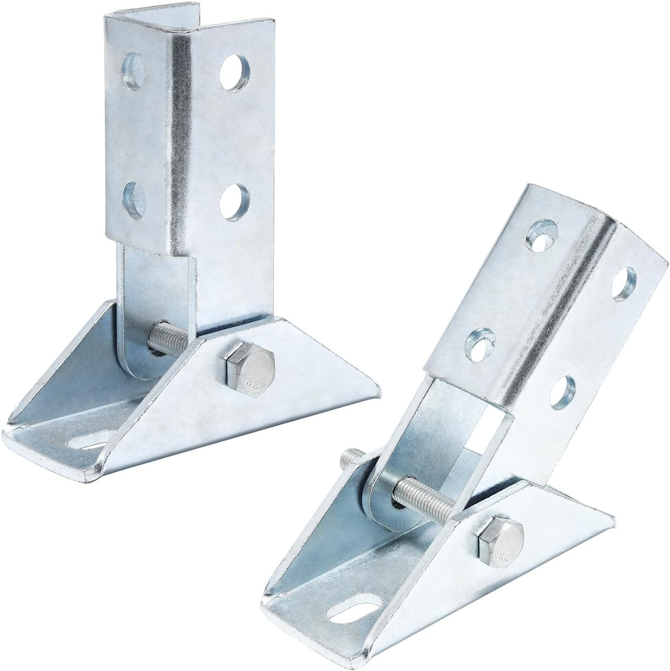 2 Pcs Adjustable Brace Fitting, Heavy Duty Strut Base for 1-5/8″ Channel Structu