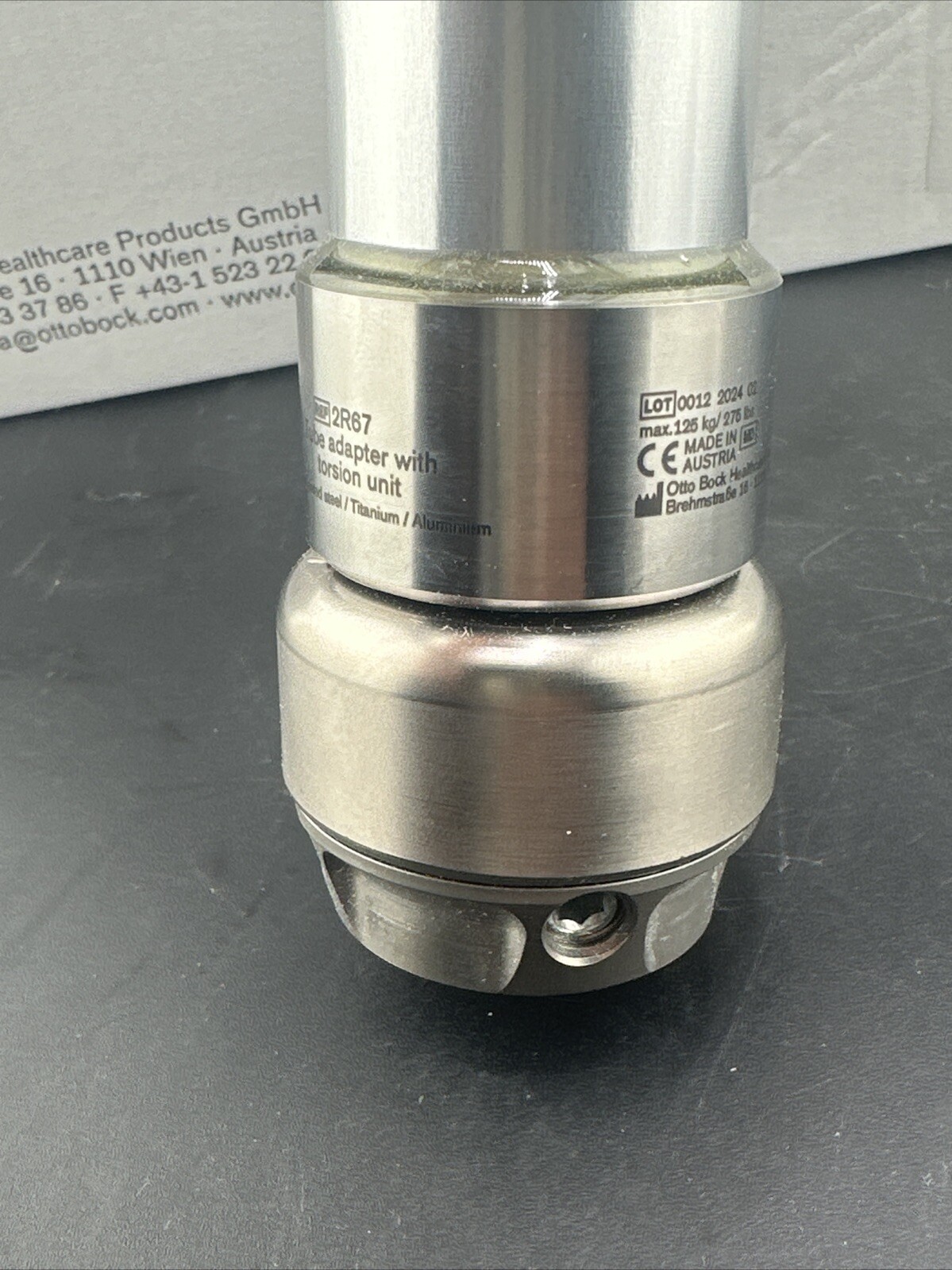 OTTOBOCK Otto Bock 2R67 Tube Adapter With Torsion Unit. Prosthetic Pylon