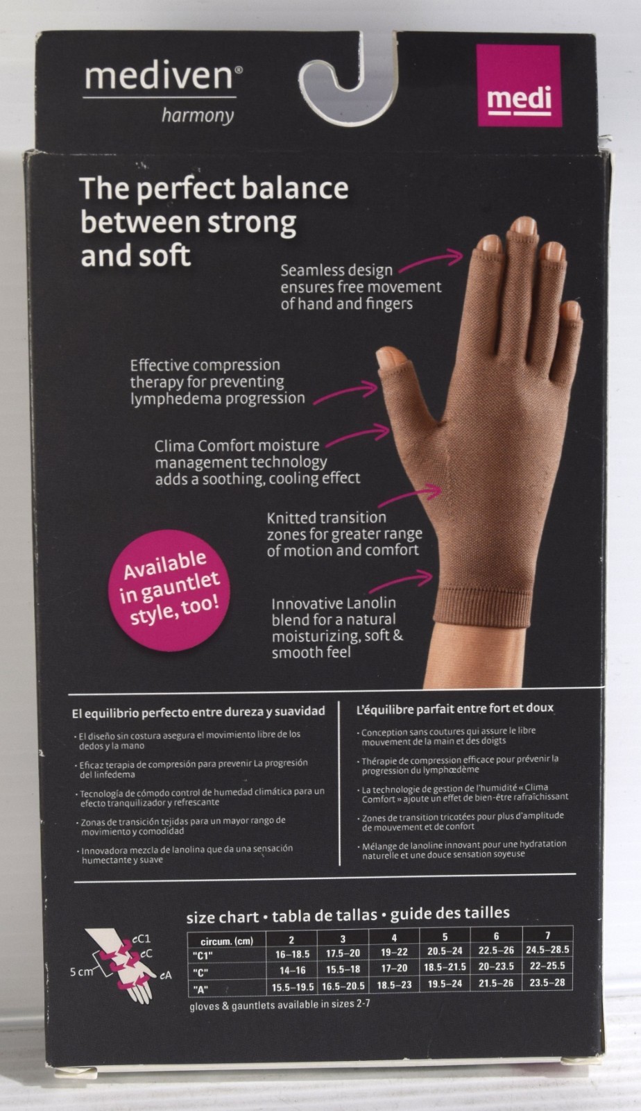 Mediven Harmony Lymphedema Compression SAND GAUNTLET 20-30 mmHg Size 2 – 2Y90802
