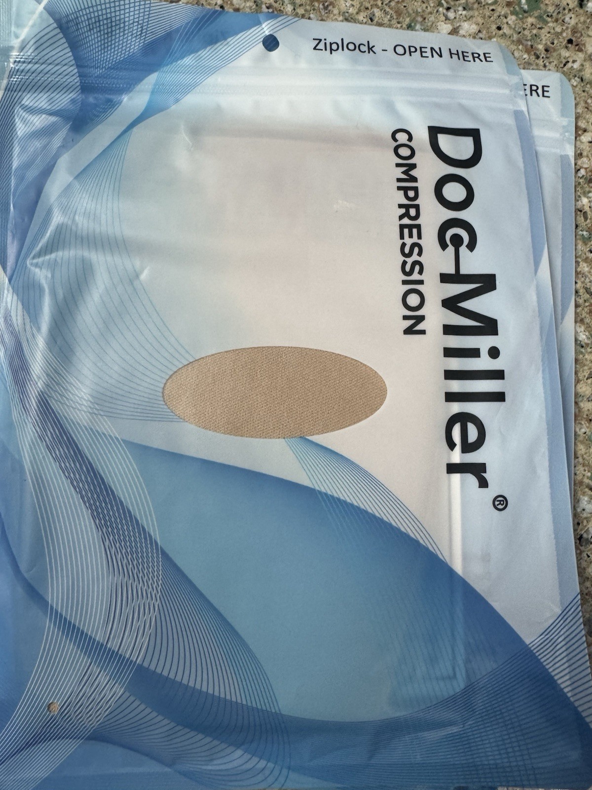 Doc Miller Compression Sleeve Open Toe 20-30 mmHg Skin/Nude Size Medium