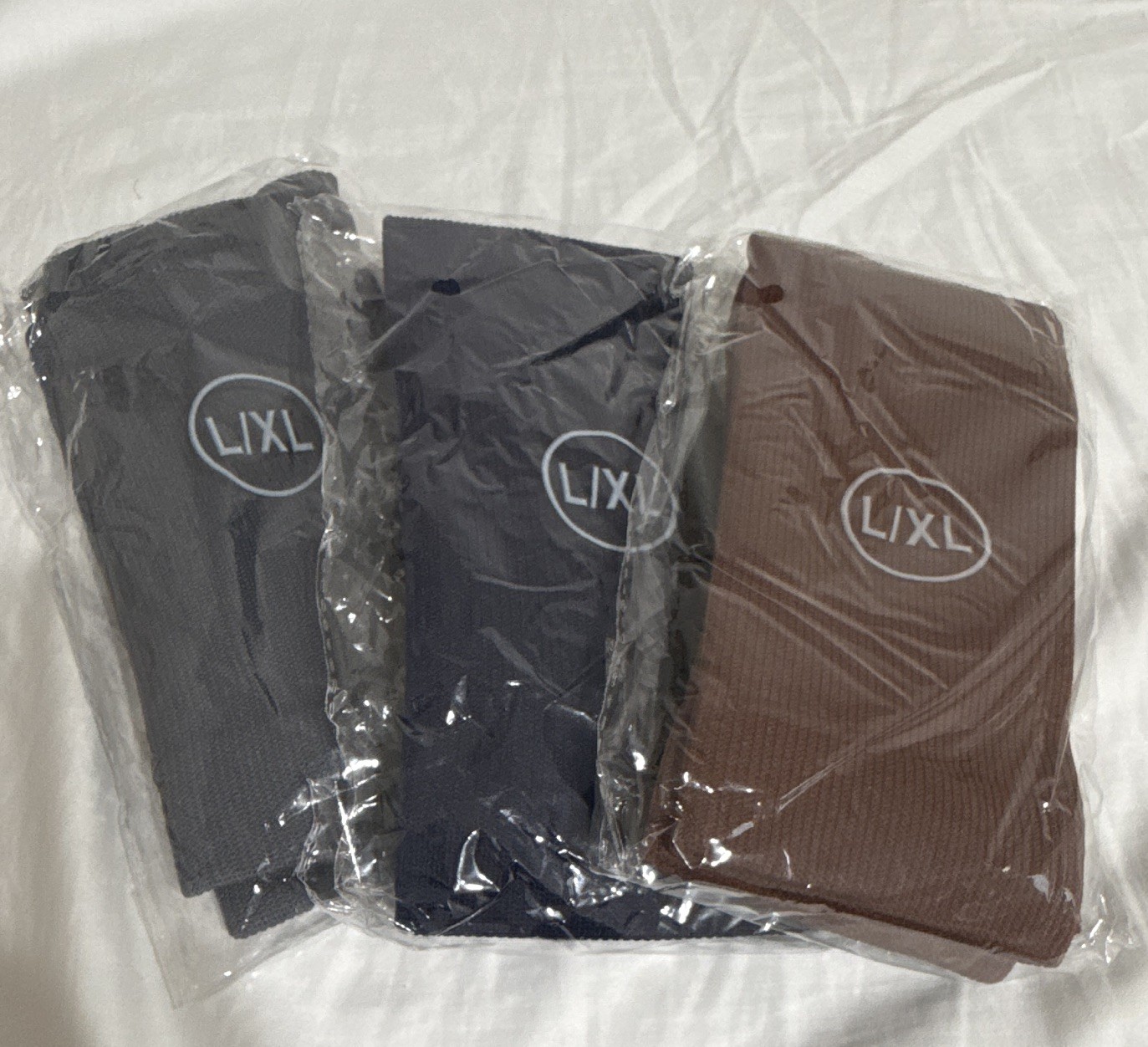 Lot of 3 Compression Socks for Leg Compression, Size L/XL, Gray, Navy & Brown