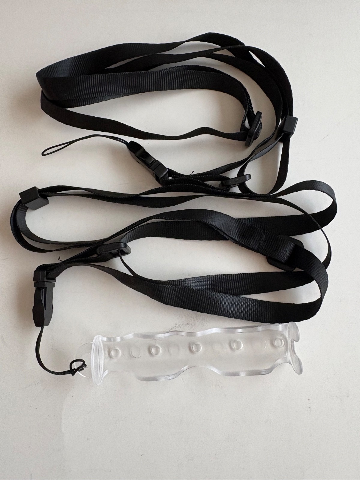 *NEW* 1 PC PERITONEAL DIALYSIS CLEAR CATHETER HOLDER w/2 ADJ. BLACK NECKLACES